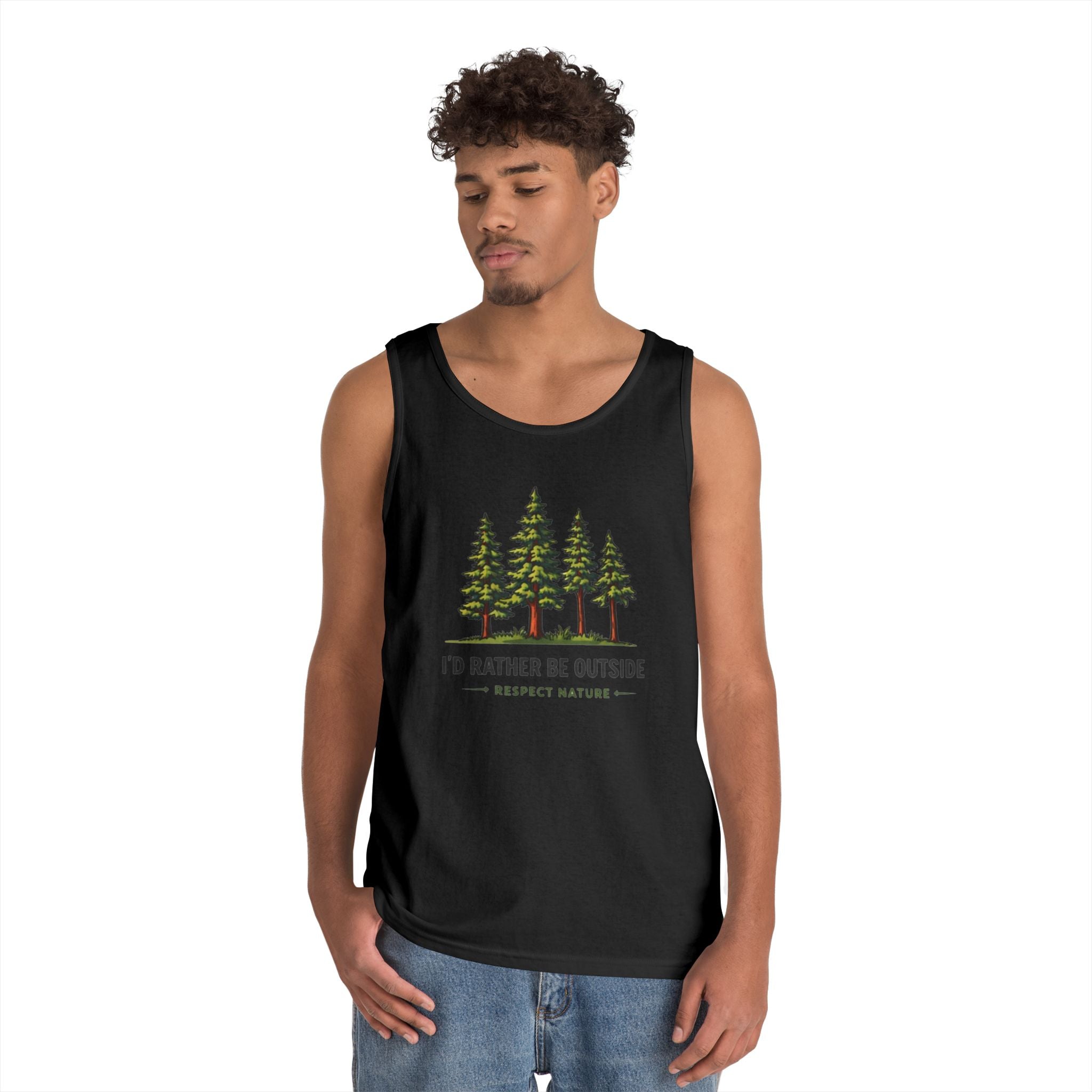 Id Rather Be Outside Tank Top | Nature Lovers Camping Graphic