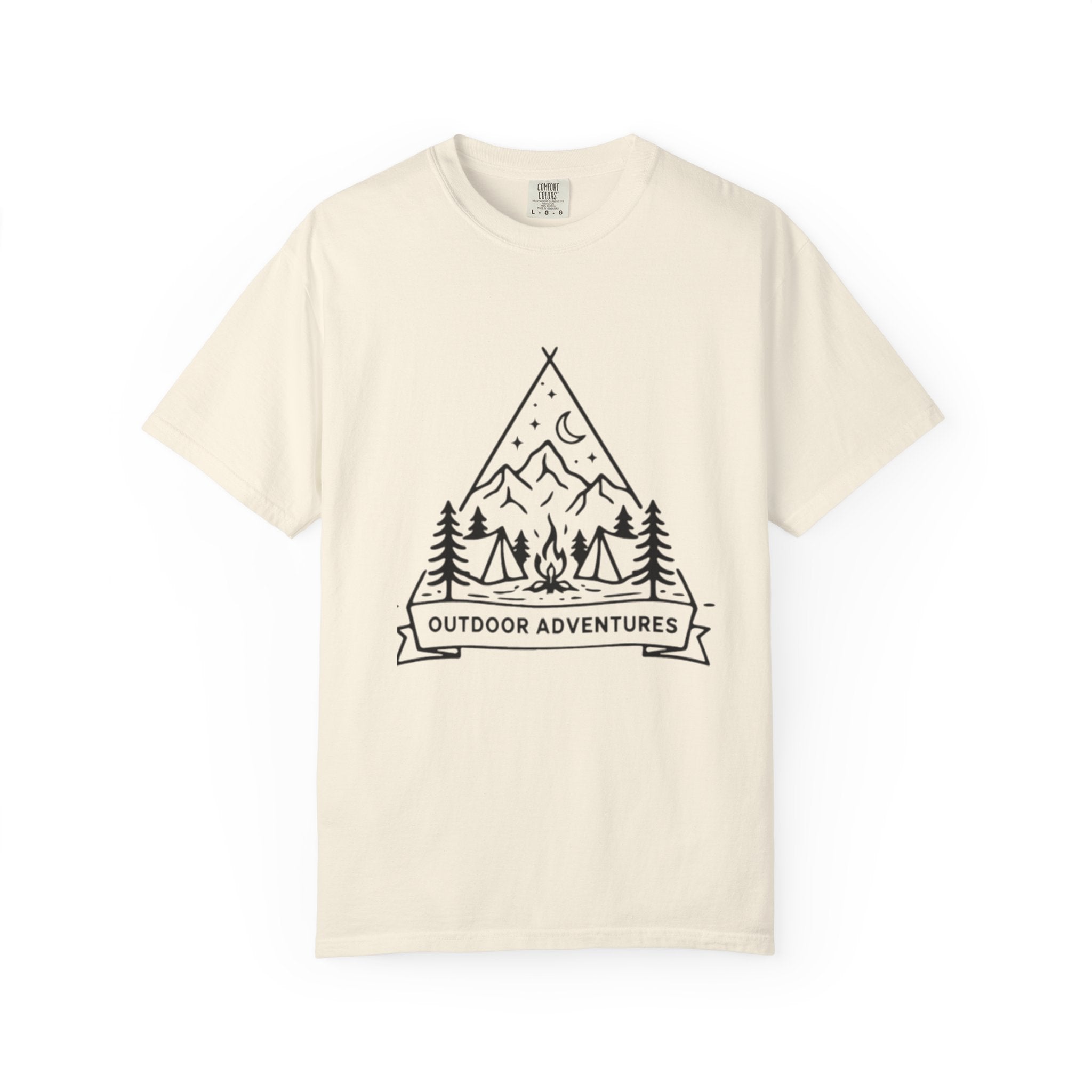 Outdoor Adventures T-Shirt | Camping Mountains Campfire Graphic Tee