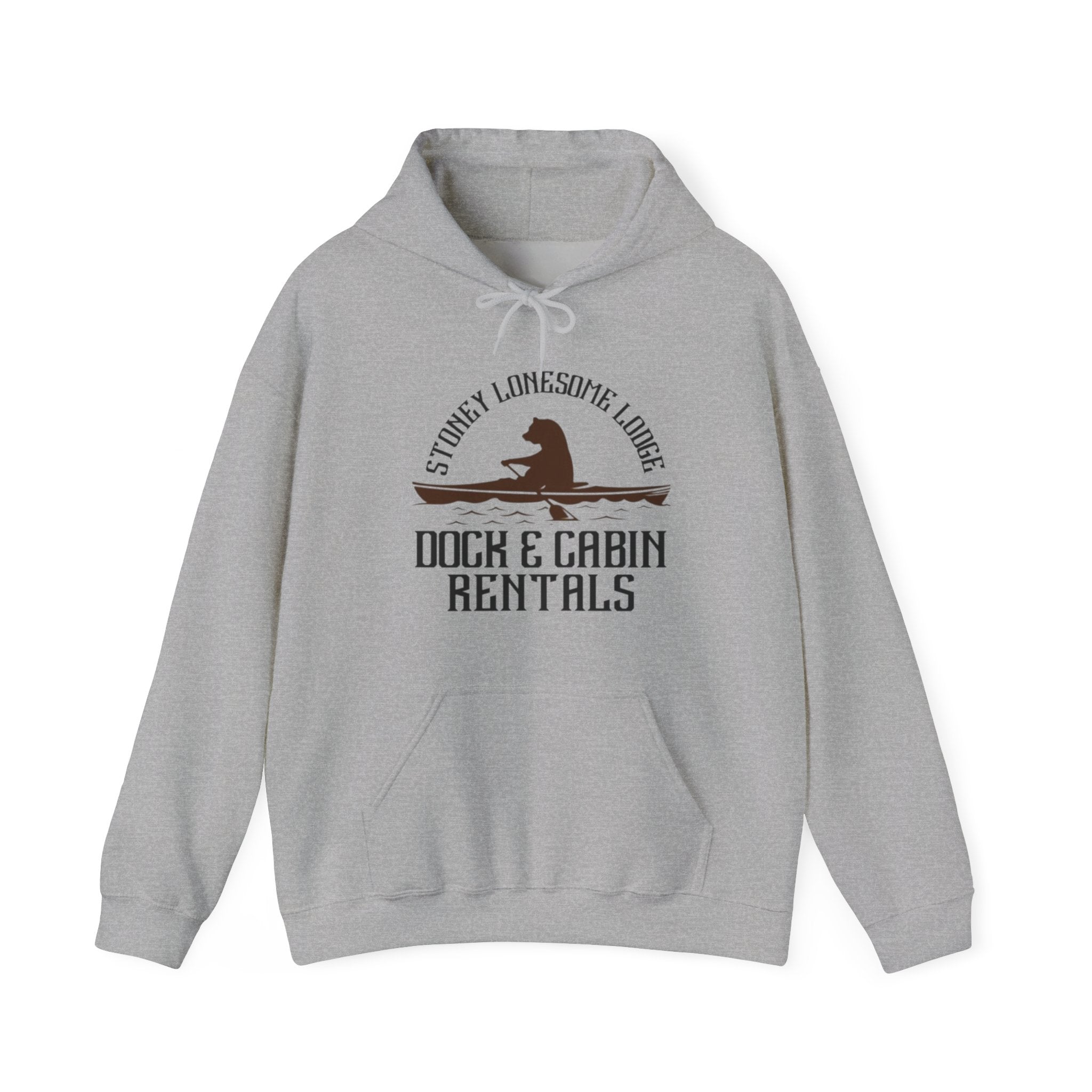 Dock & Cabin Rentals Hoodie | Stoney Lonesome Lodge Fishing Cabin Sweatshirt