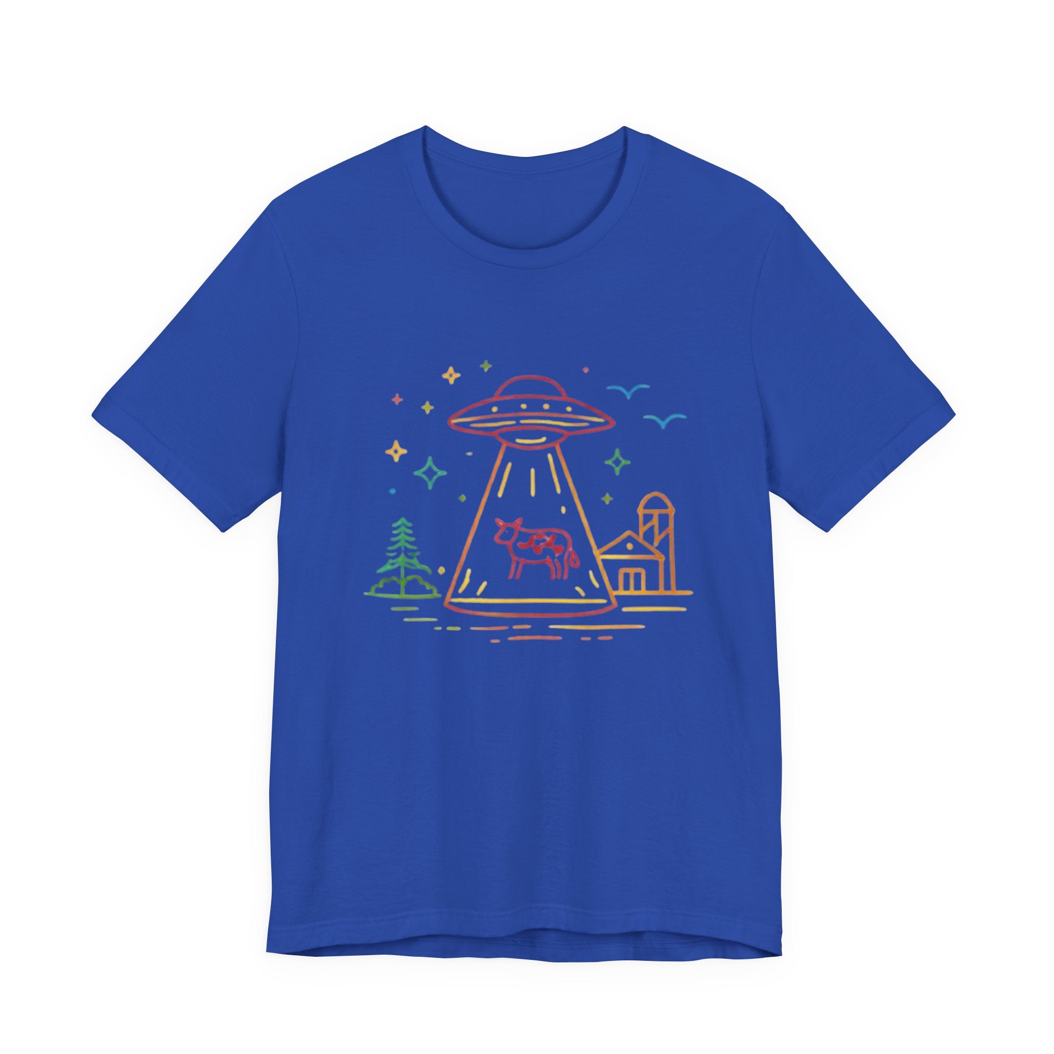 Alien Cow Abduction T-Shirt | Cute Pastel UFO Farm Graphic Tee