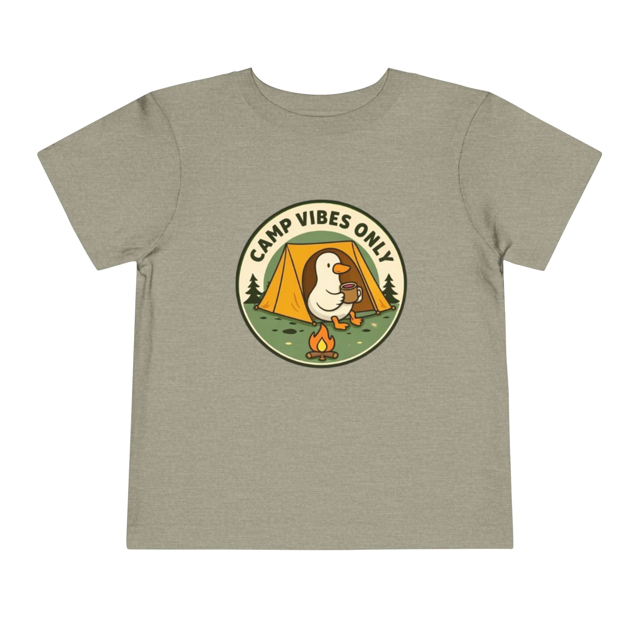 Camp Vibes Only Toddler Tee | Cute Camping Duck Graphic Shirt