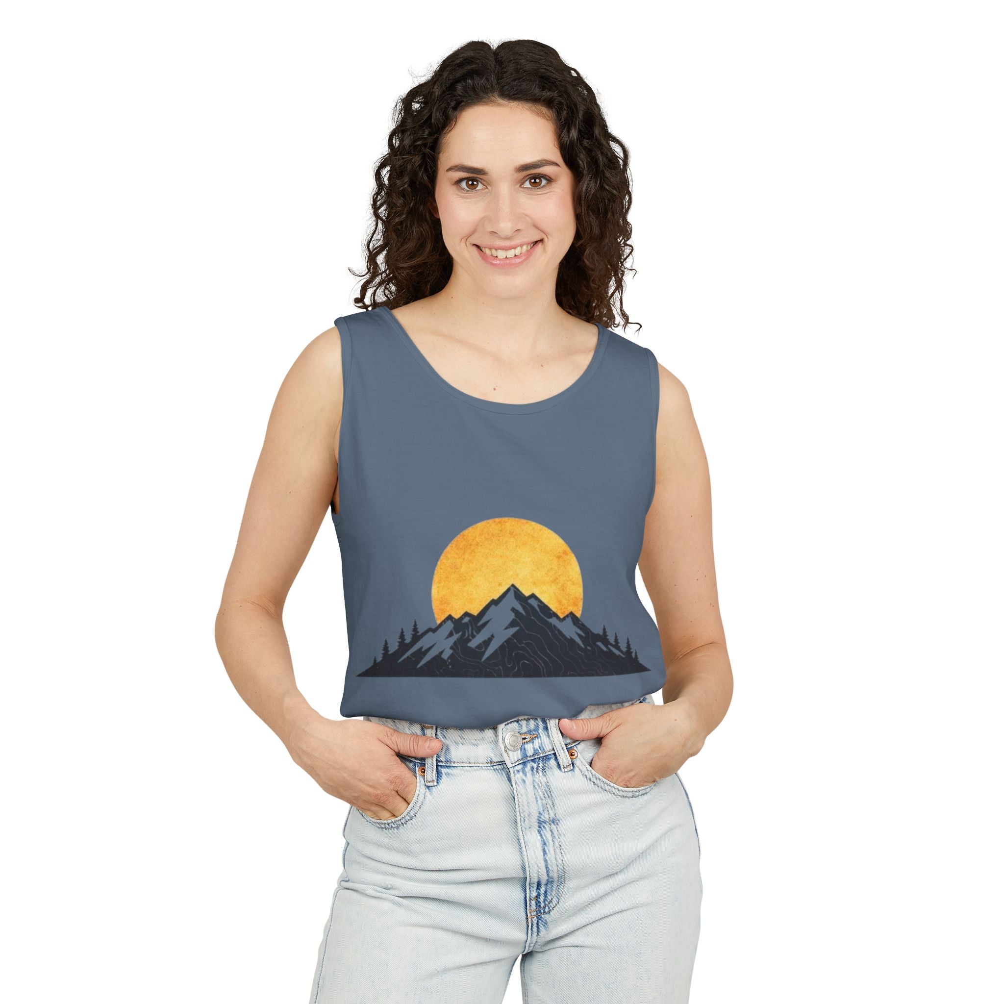 Moon & Mountain Tank | Mountain Landscape Graphic Tank Top