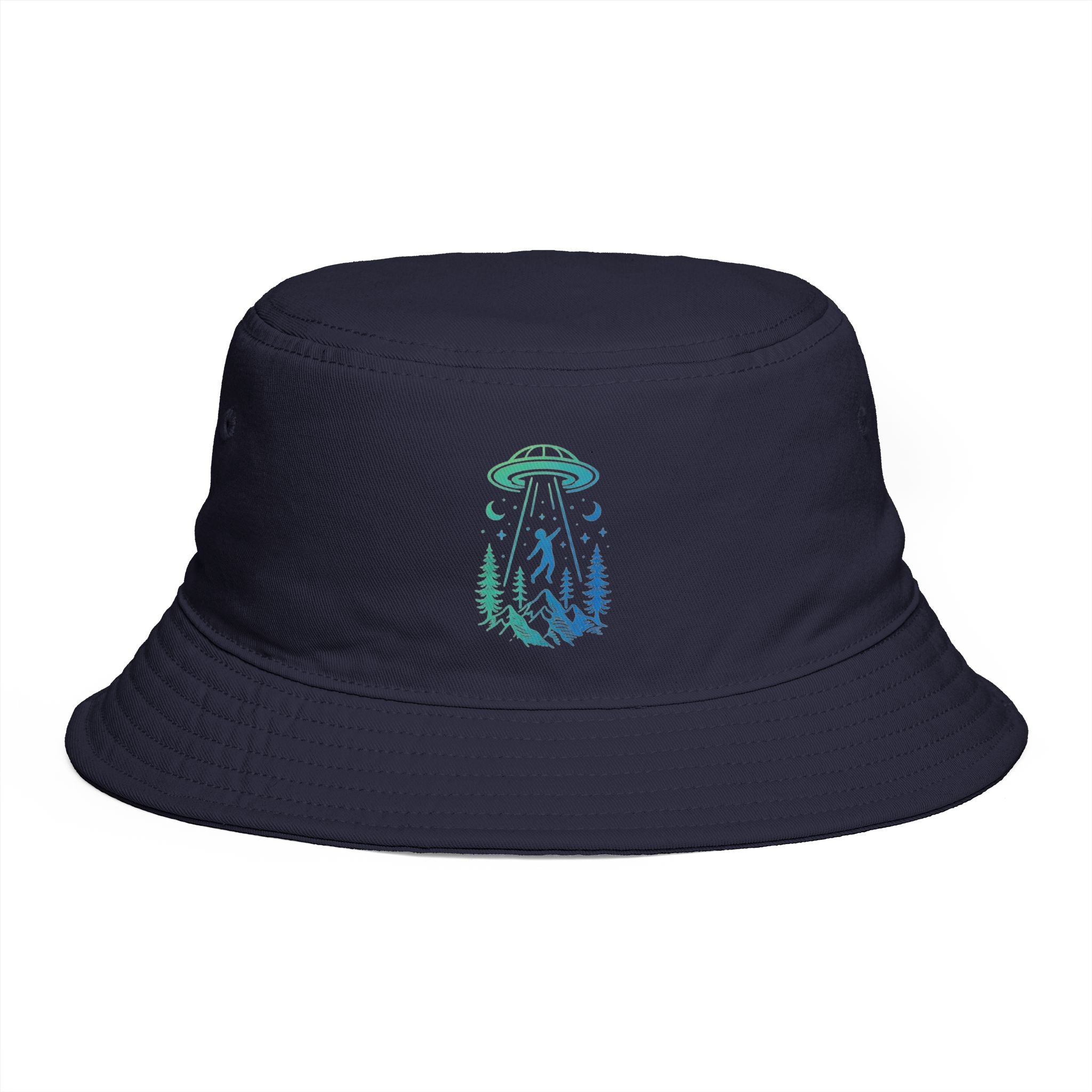 UFO Forest Bucket Hat | Retro Alien Abduction Outdoor Hat