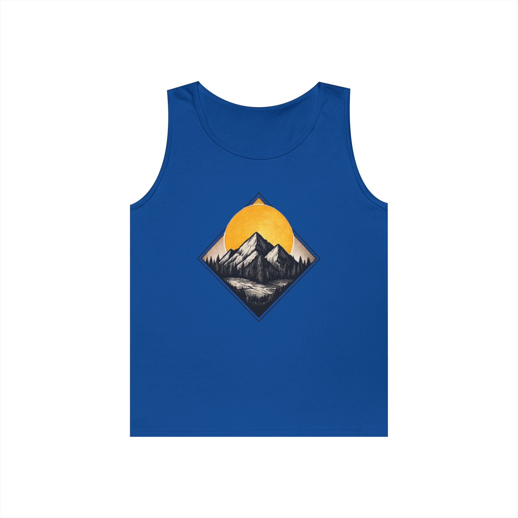 Mountain Explorer Tank Top | Retro Sunset Mountain Graphic