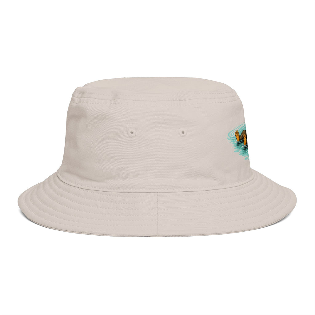 Otter Float Bucket Hat | Cute River Otter Relaxing on Water, Casual Outdoor Sun Hat
