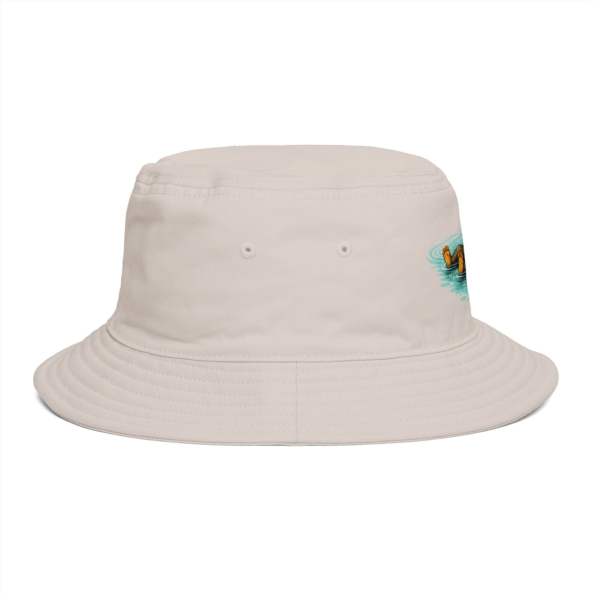 Otter Float Bucket Hat | Cute River Otter Relaxing on Water, Casual Outdoor Sun Hat