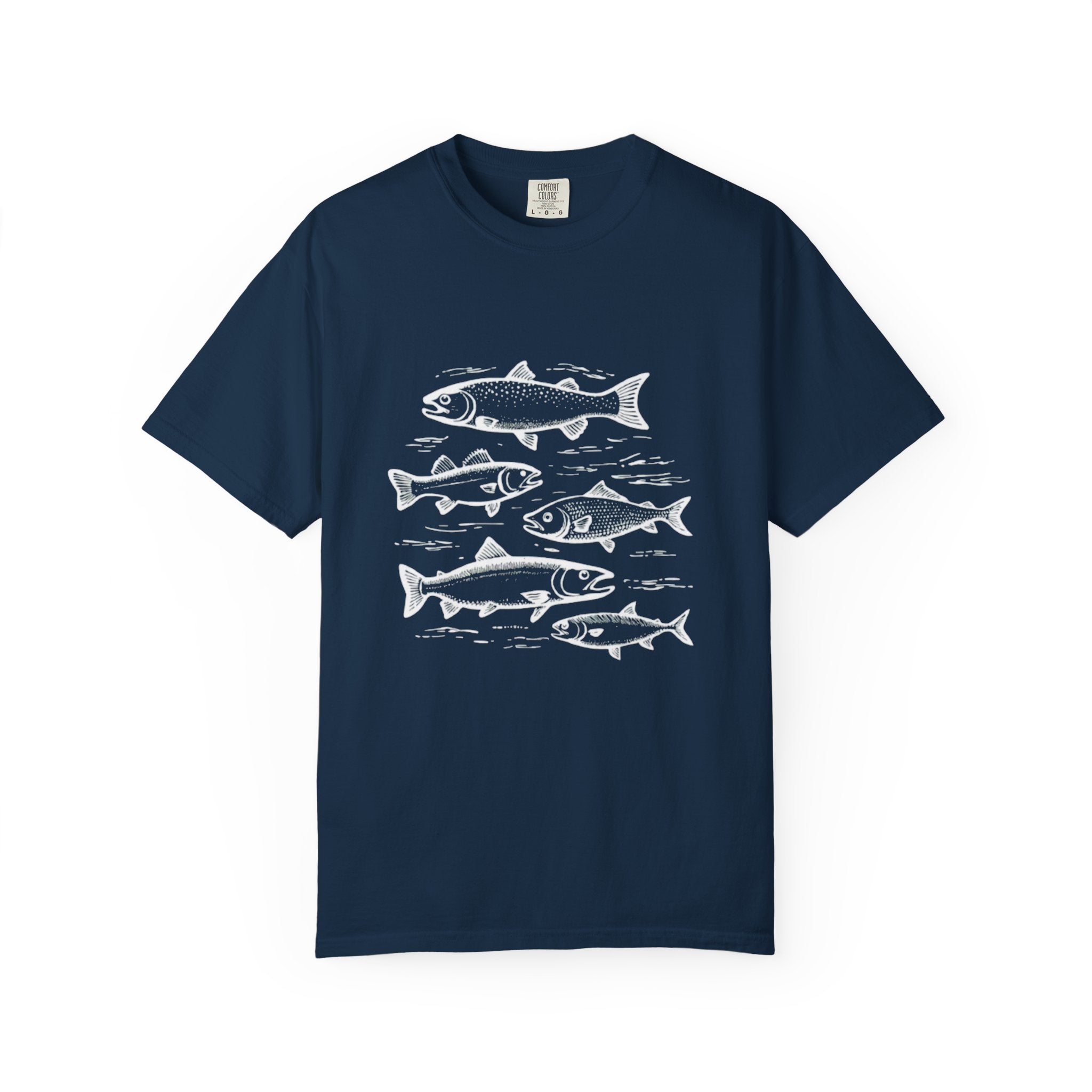 Fish Collection Garment-Dyed T-Shirt | Simple Marine Design