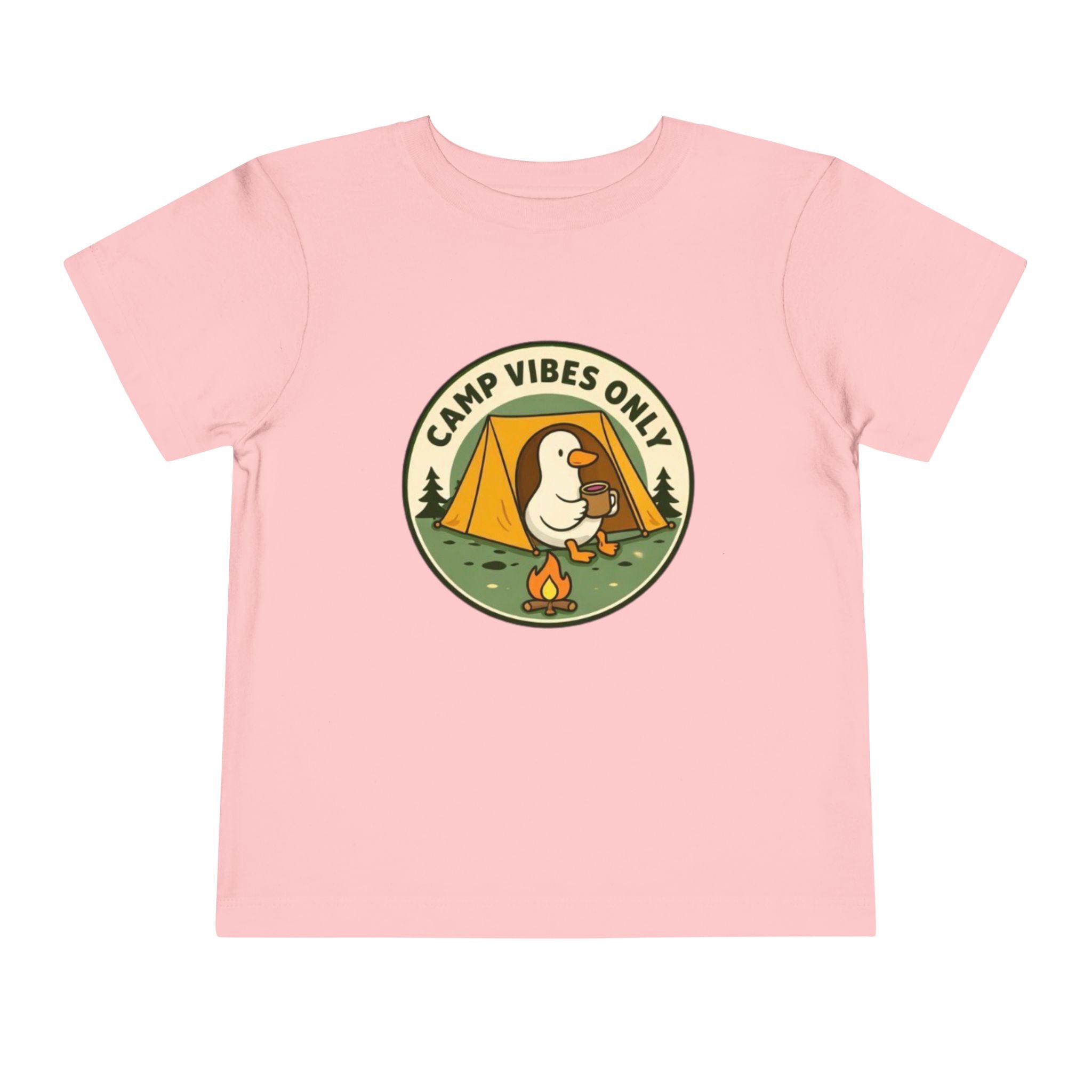 Camp Vibes Only Toddler Tee | Cute Camping Duck Graphic Shirt