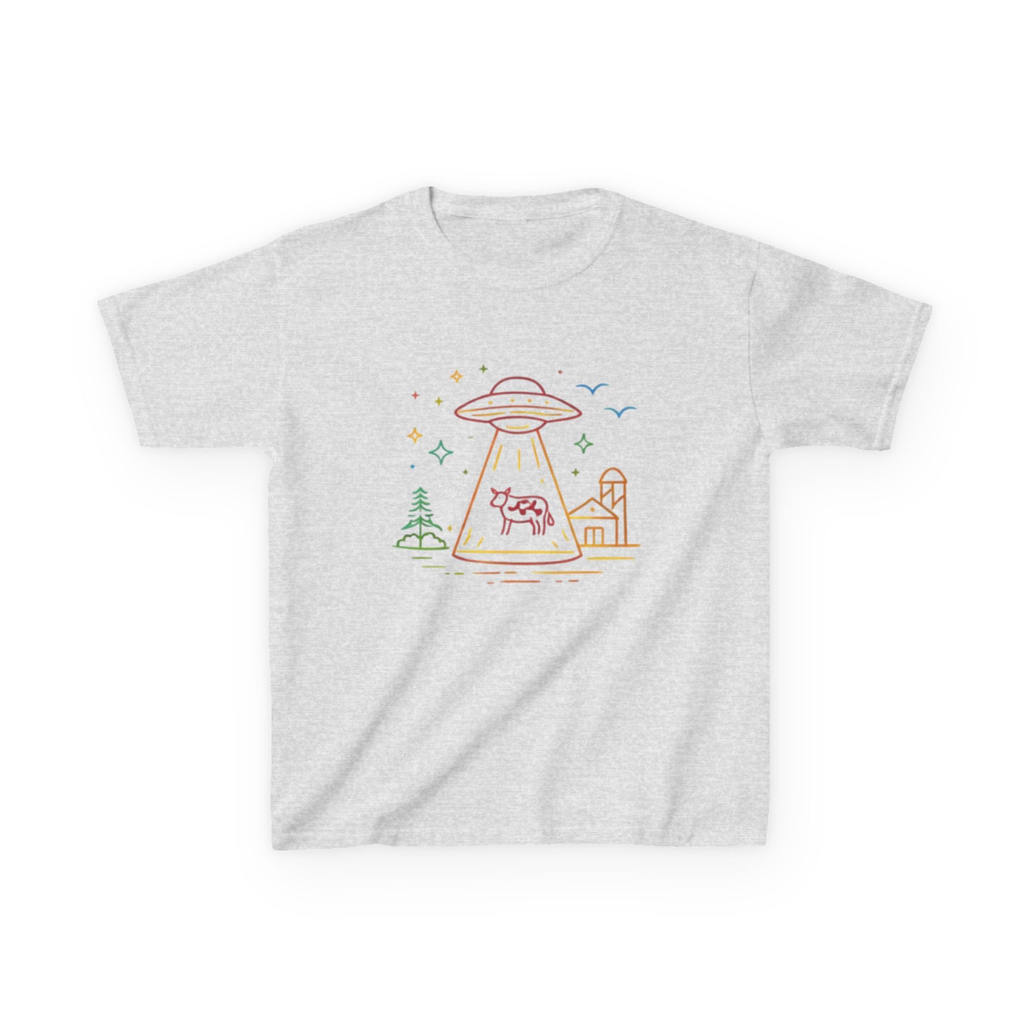 Kids T-Shirt | Pastel UFO Cow Abduction Design