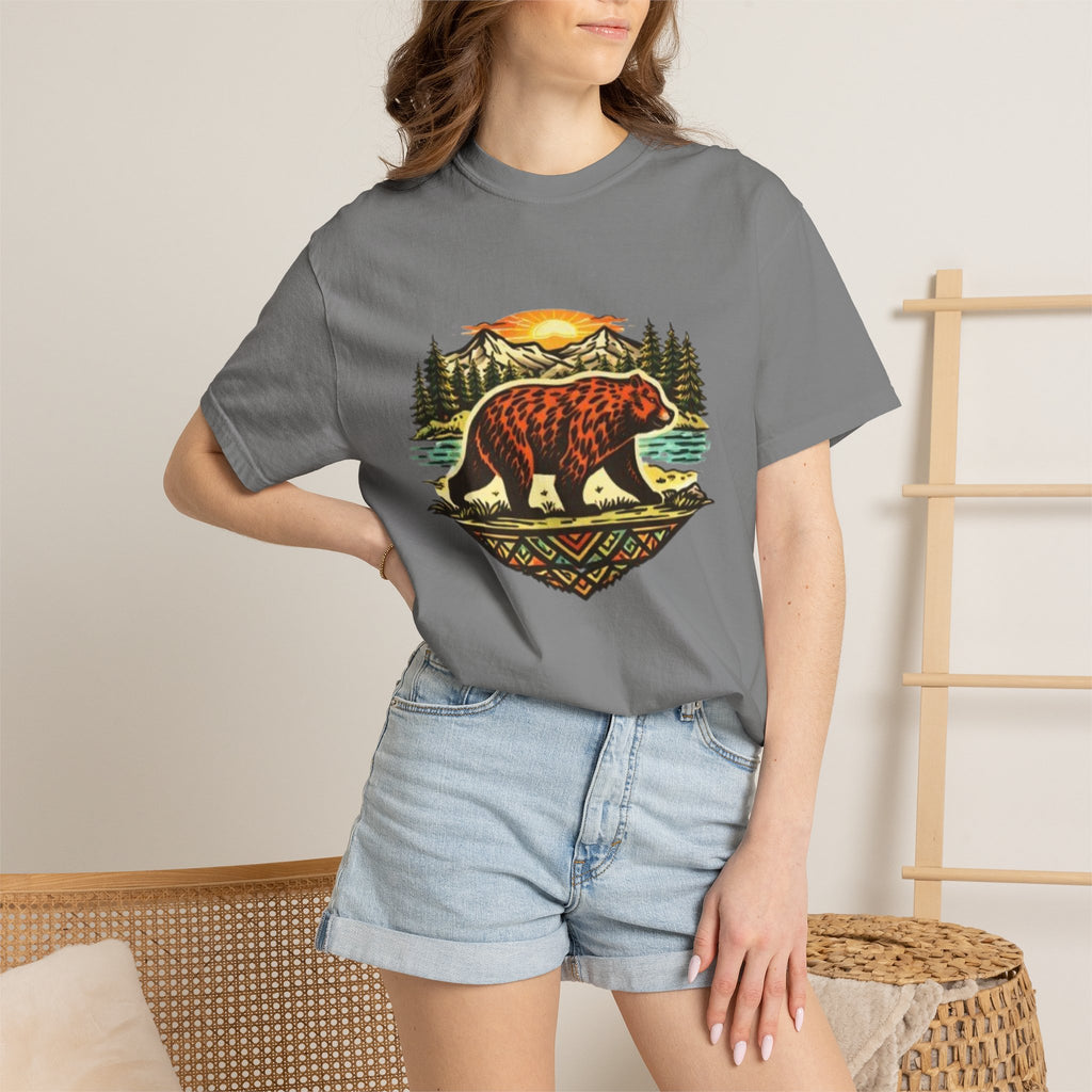Bear Sunset T-Shirt | Vintage Forest Adventure Graphic Tee