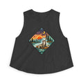 Retro Otter Sunset Galaxy Crop Top | Mountainscape Graphic