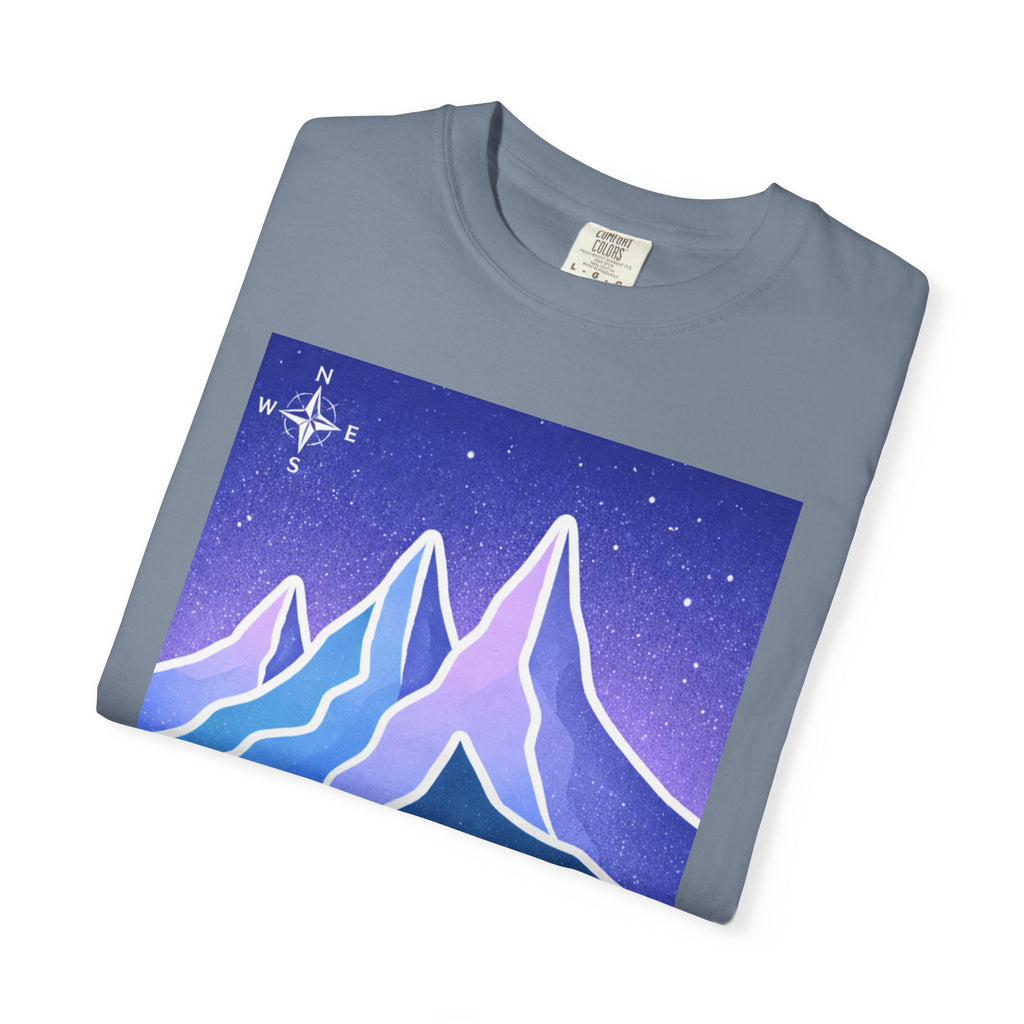 Mountain Night T-Shirt | Neon Retro Mountain Landscape Tee