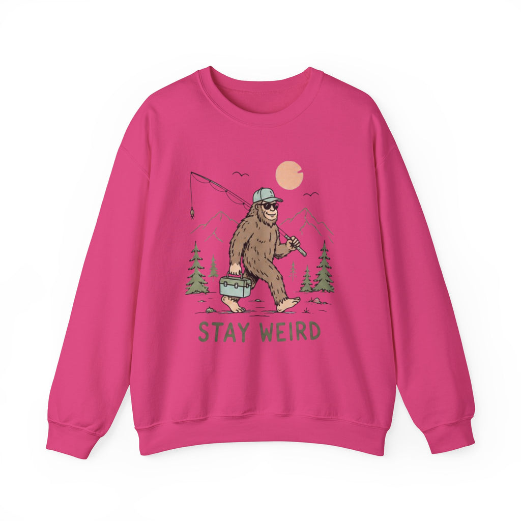 Stay Weird Bigfoot Fishing Sweatshirt