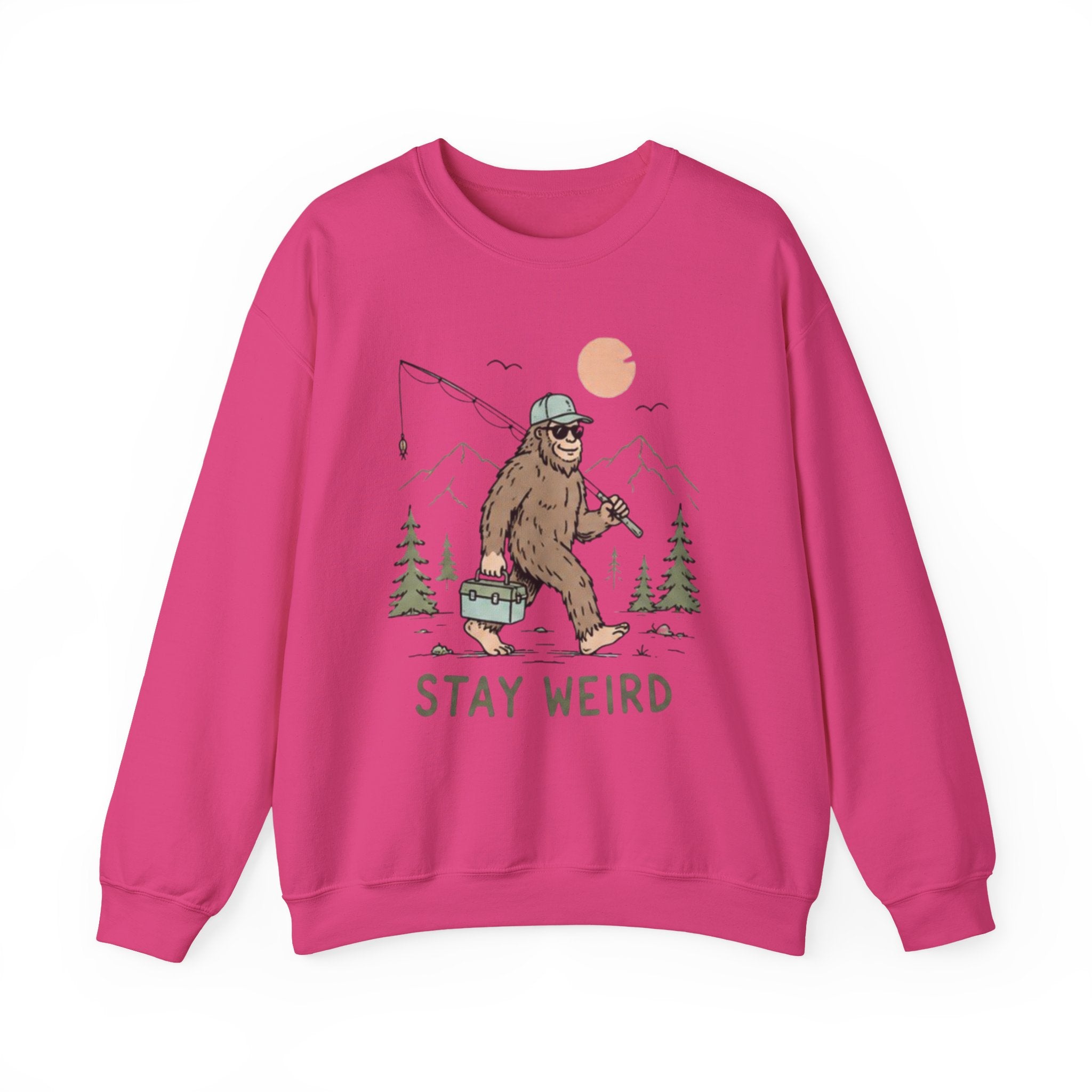 Stay Weird Bigfoot Fishing Sweatshirt