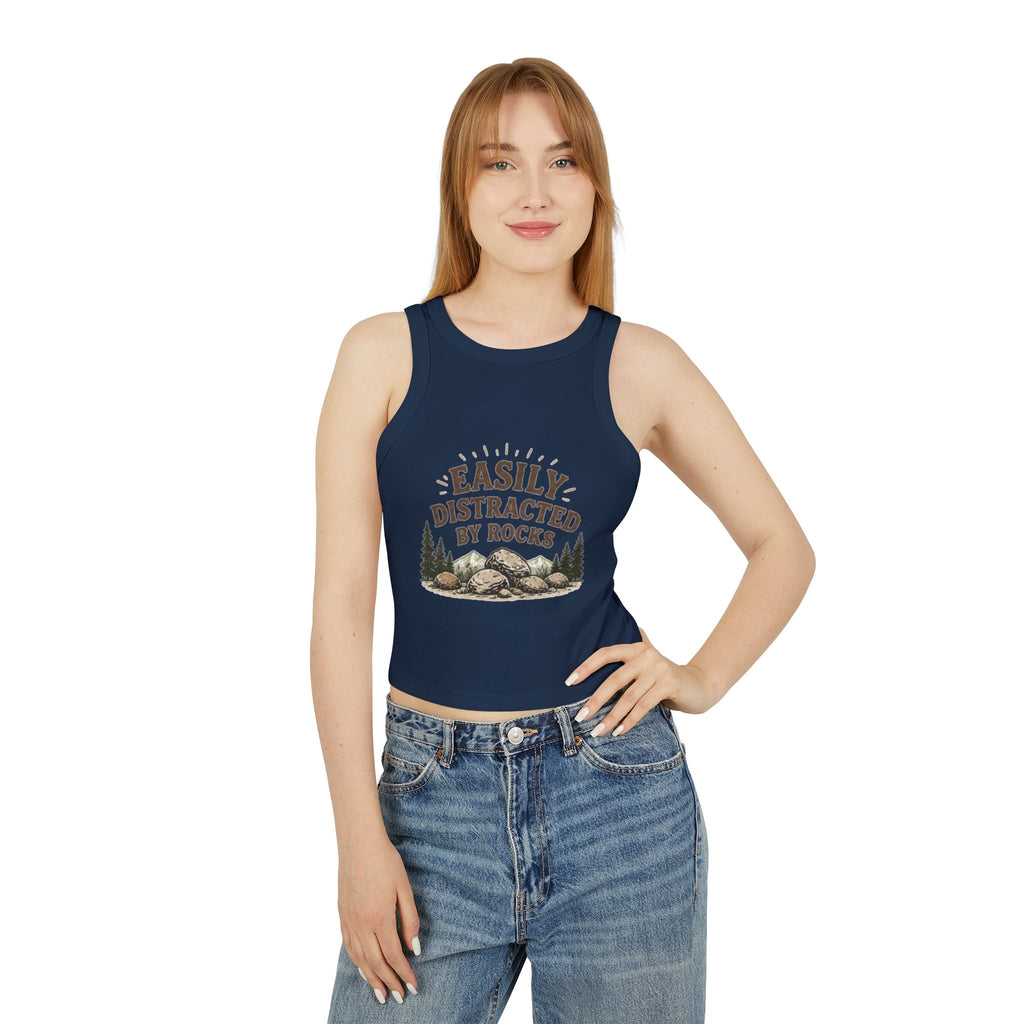 Easily Distracted by Rocks Racer Tank Top