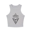 Womens Racer Tank Top | Geometric UFO Mountain Abduction Design