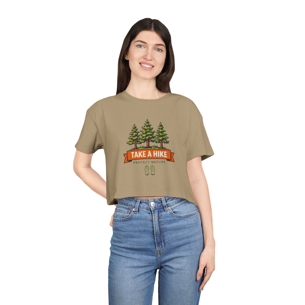 Take a Hike Crop Tee | Womens Outdoor Hiking Shirt | Protect Nature Graphic Top