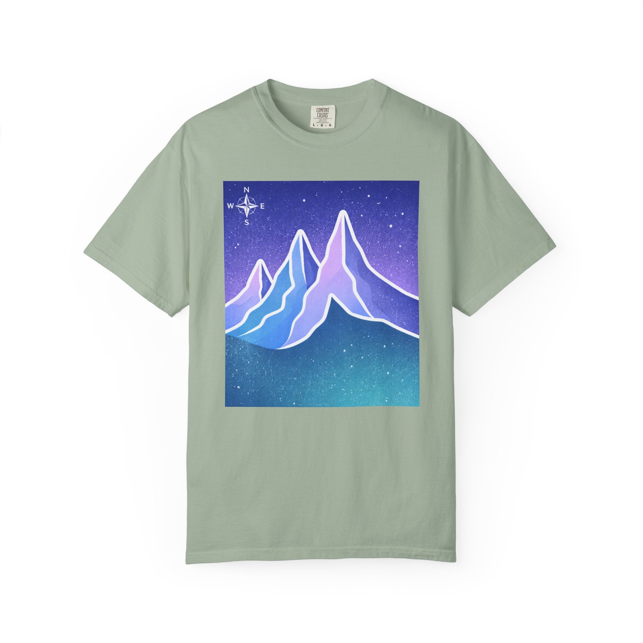 Mountain Night T-Shirt | Neon Retro Mountain Landscape Tee