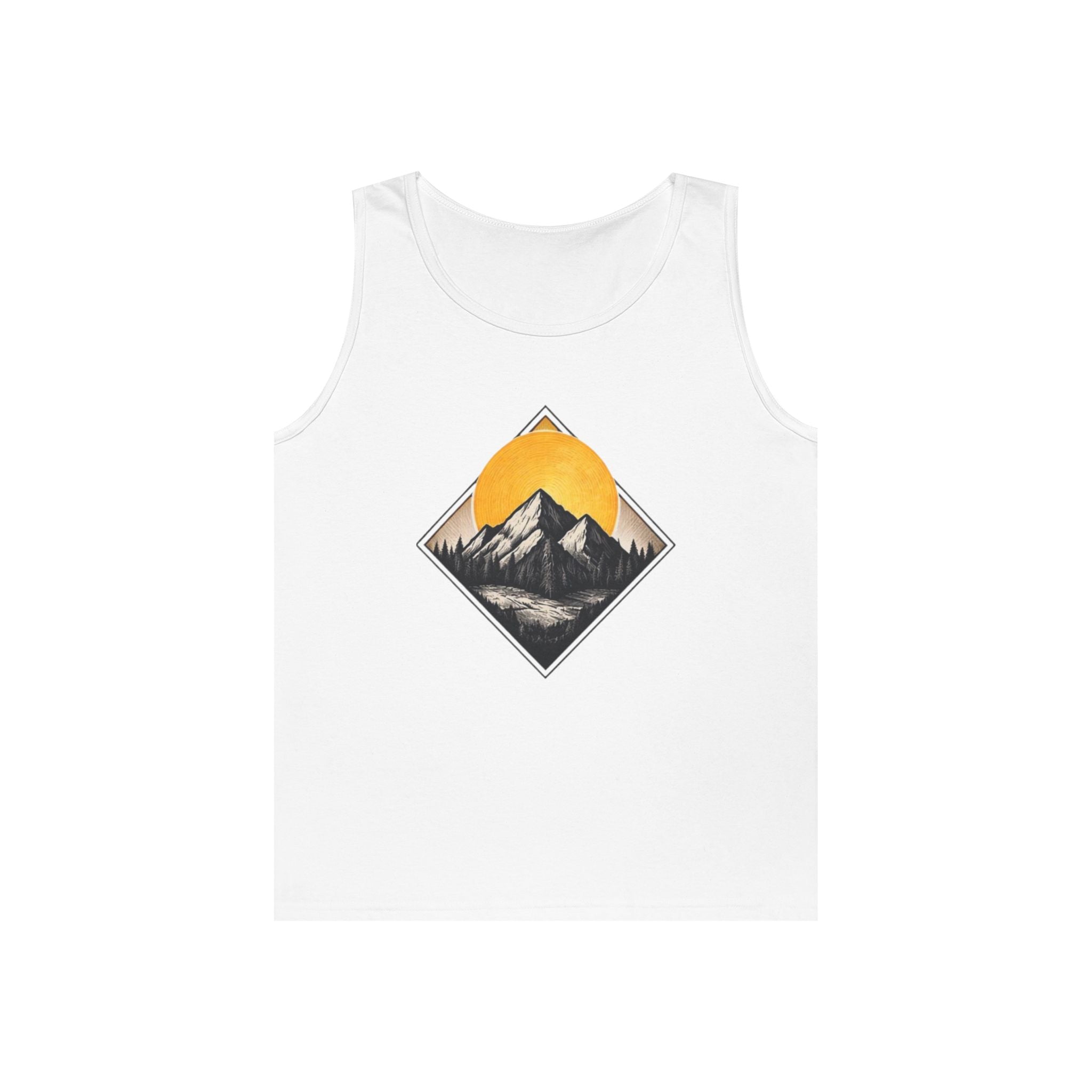Mountain Explorer Tank Top | Retro Sunset Mountain Graphic