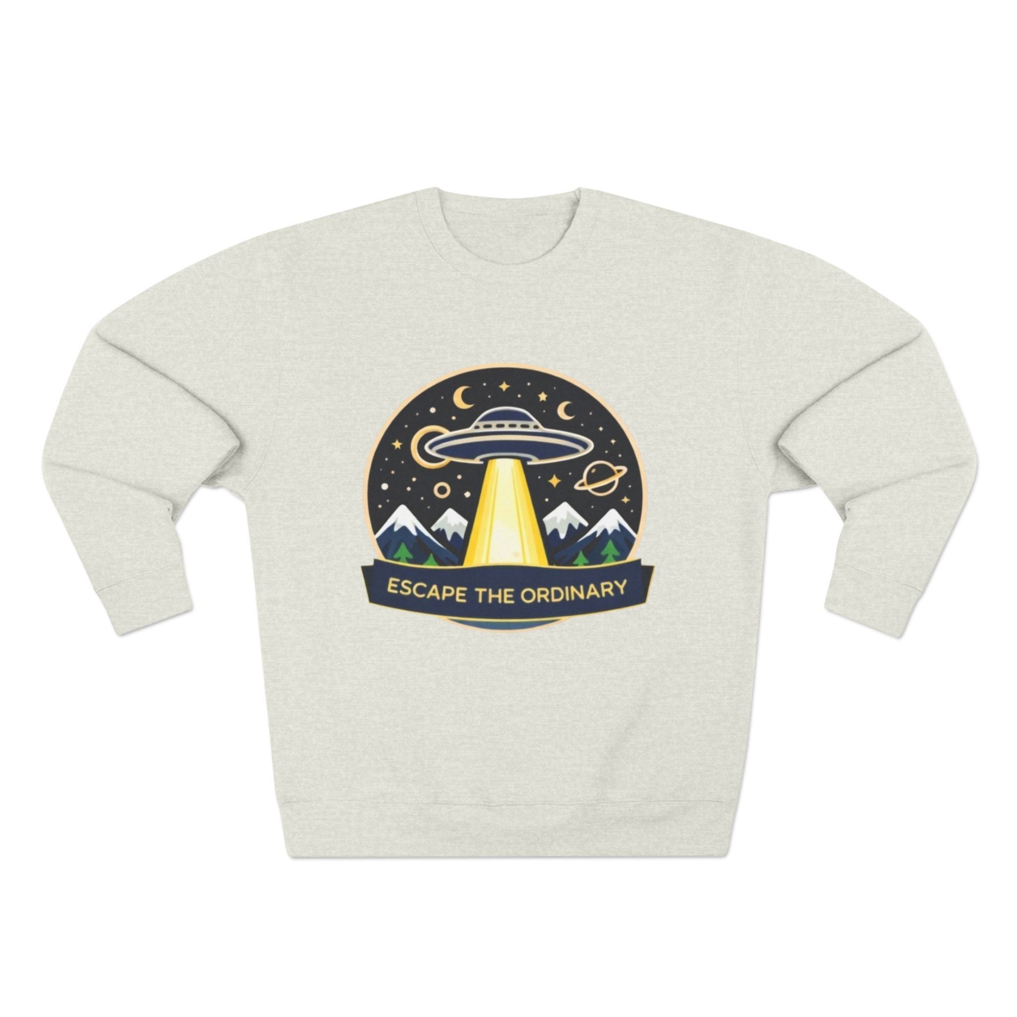 Escape the Ordinary Crewneck Sweatshirt | UFO Adventure Graphic Sweatshirt