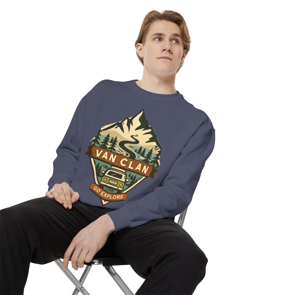 Van Clan Go Explore Sweatshirt | Vintage Mountain Van Adventure Crewneck