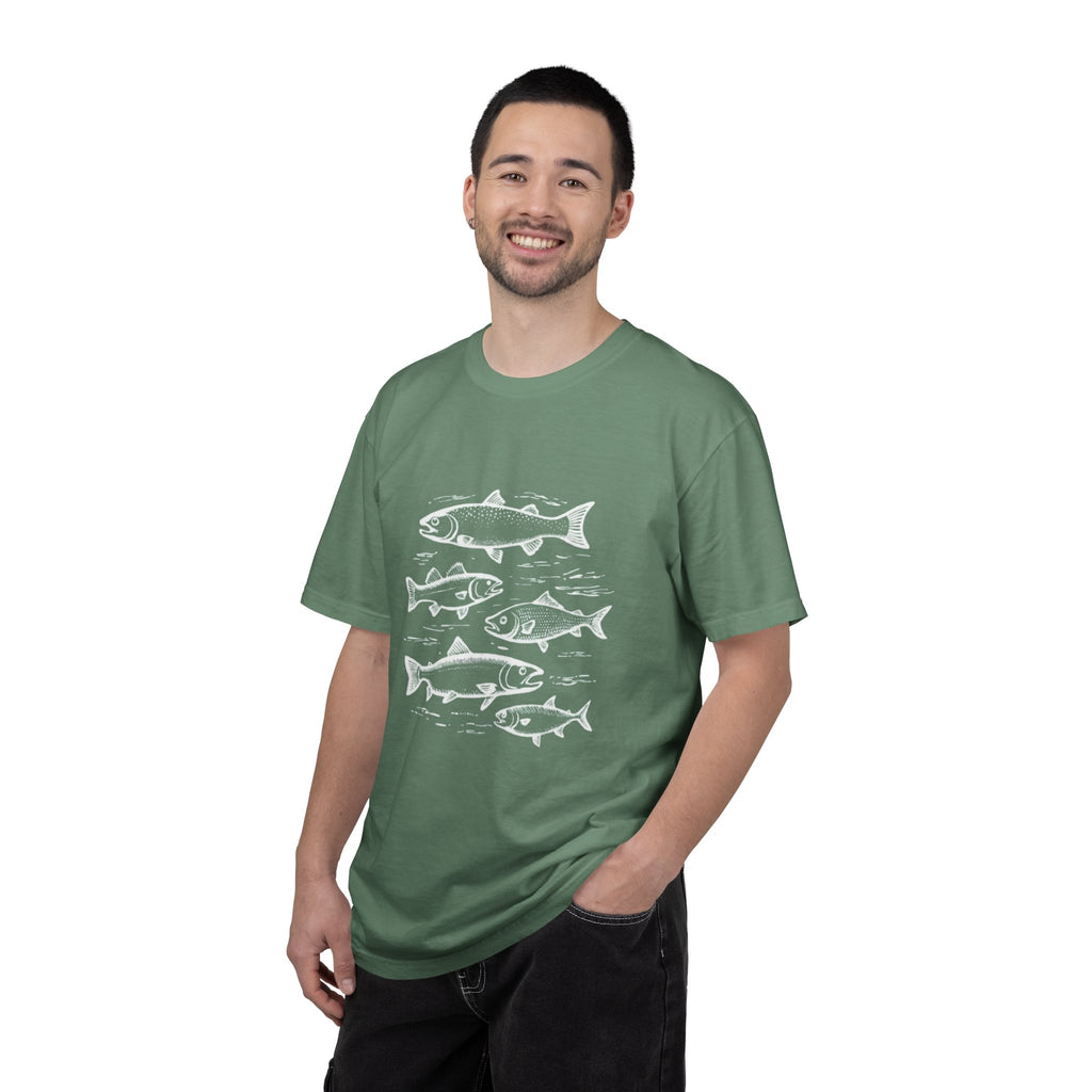 Fish Collection Garment-Dyed T-Shirt | Simple Marine Design