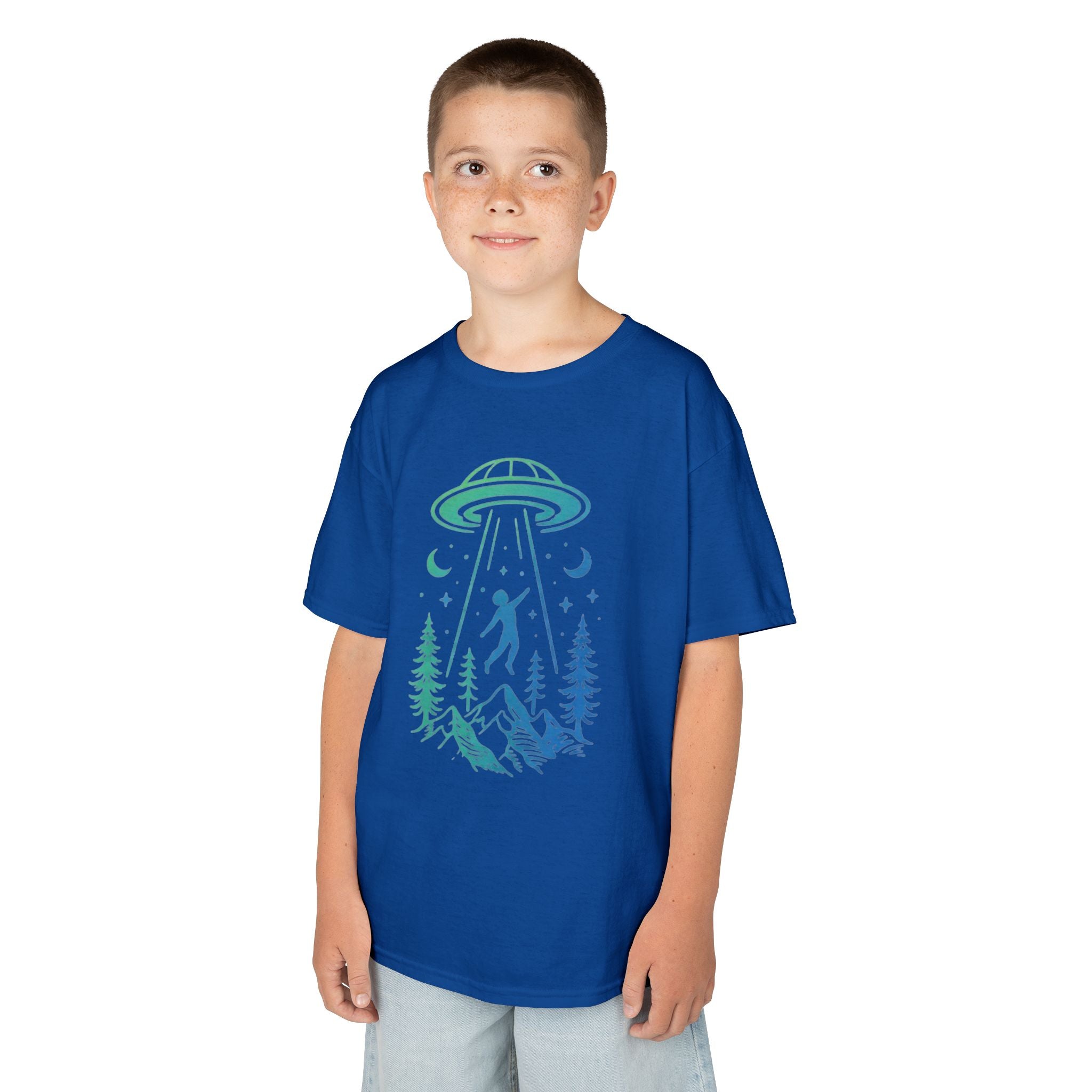 Kids UFO Abduction Tee | Space Adventure Mountain Shirt