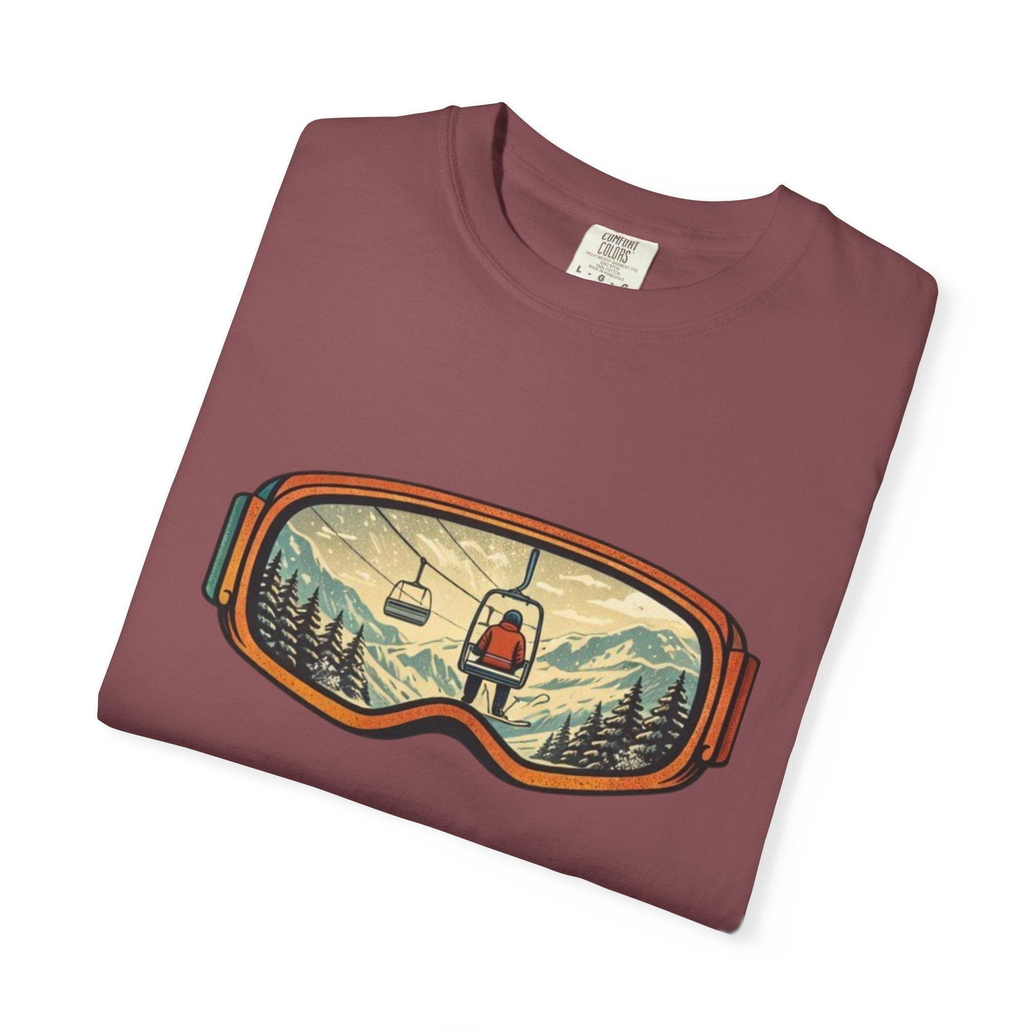 Retro Ski Lift Mountain T-Shirt | Snowboard Goggles Scene