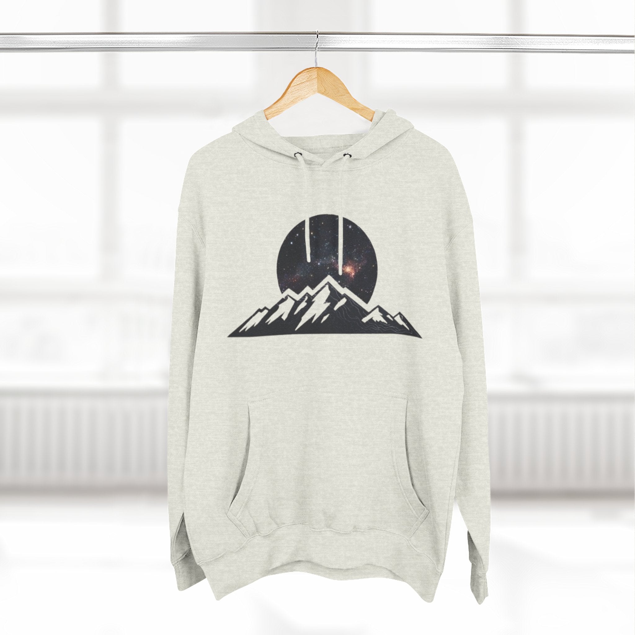 Mountain Sunset Hoodie | Minimalist Mountain Range with Night Sky Graphic