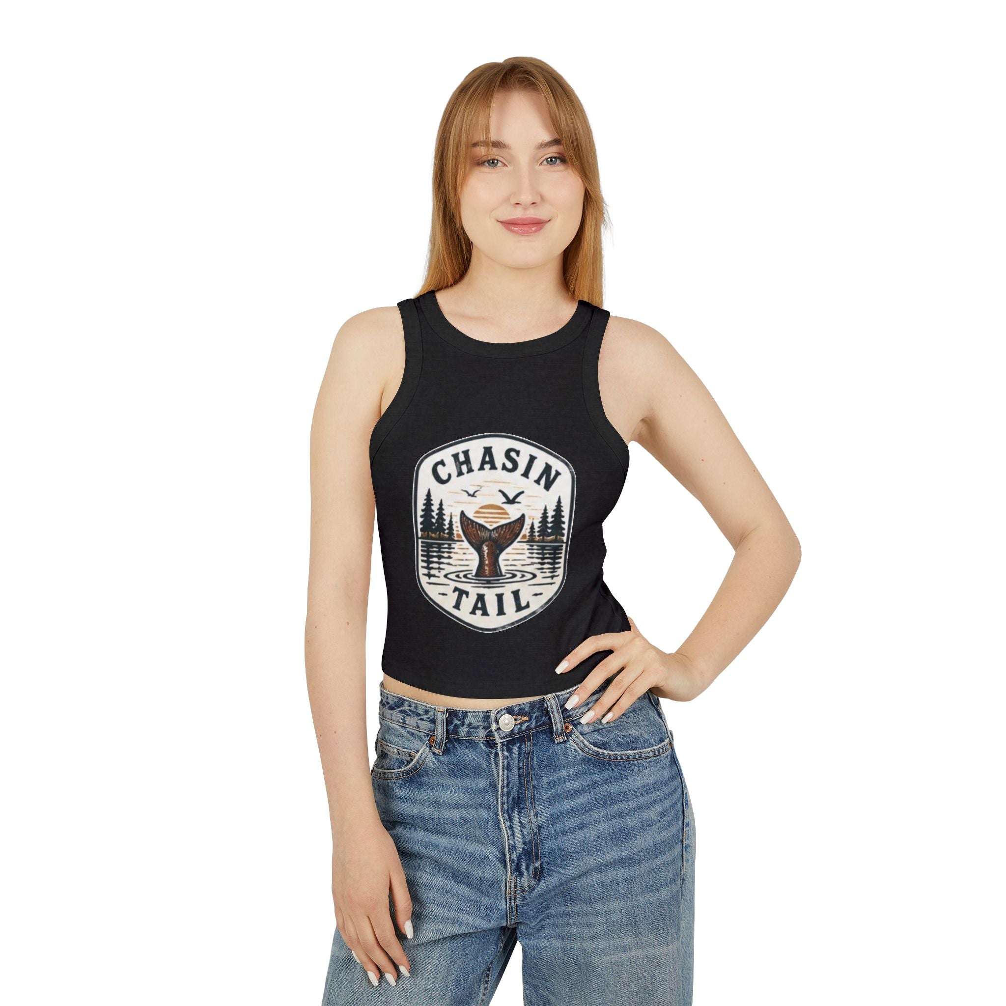 Chasin Tail Fishers Racer Tank Top | Womens Micro Rib