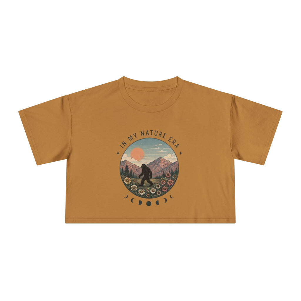 Nature Era Crop Tee | "I Am My Nature Era" Mountain & Sun Graphic