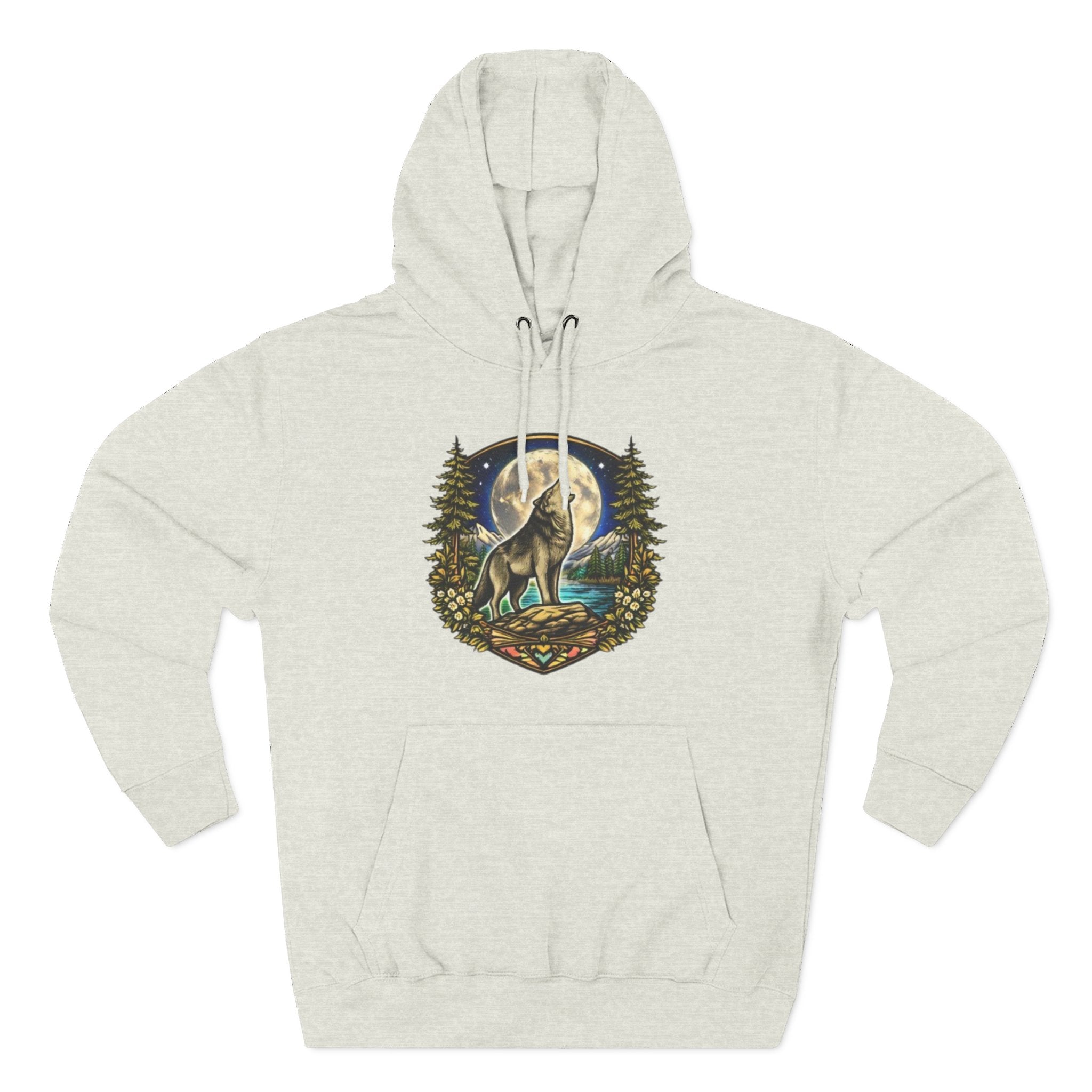 Wolf Moon Hoodie | Woodland Night Howl Graphic Fleece Hoodie