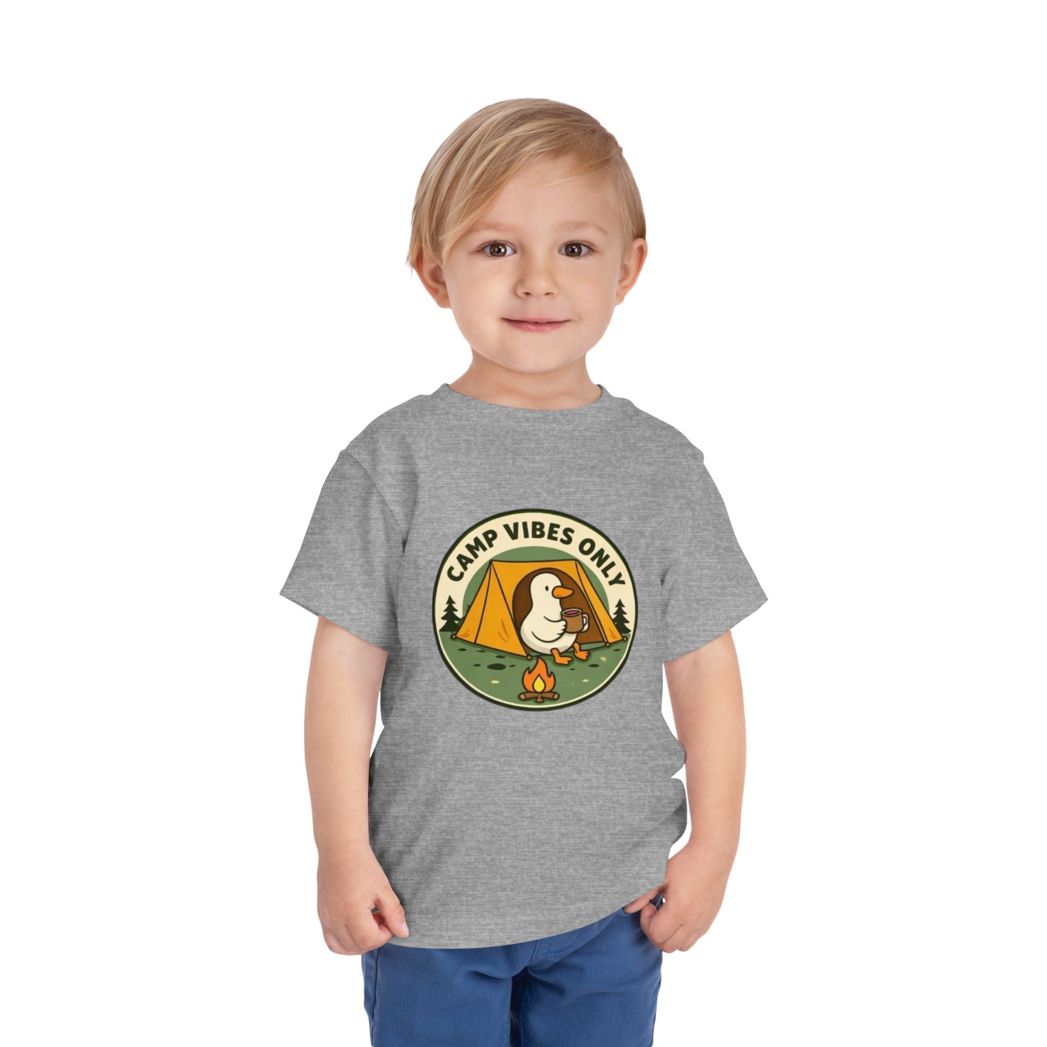 Camp Vibes Only Toddler Tee | Cute Camping Duck Graphic Shirt