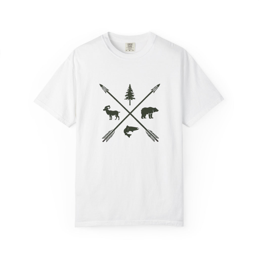 Outdoor Adventure T-Shirt | Forest Wildlife Arrows Design