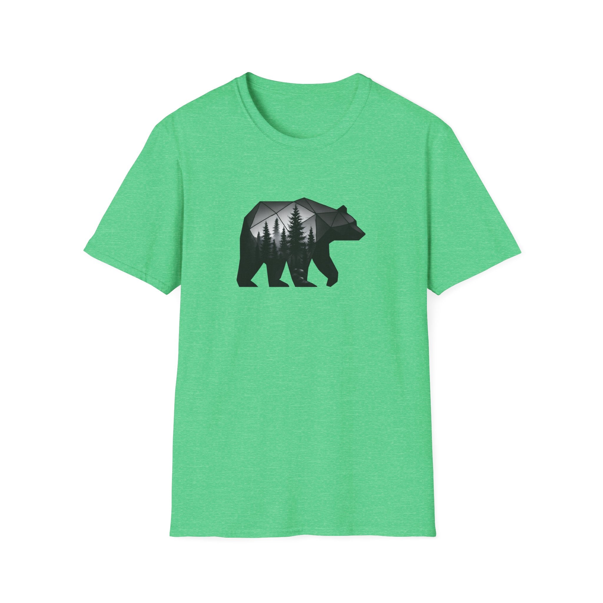 Geometric Bear Forest T-Shirt | Modern Nature Graphic Tee