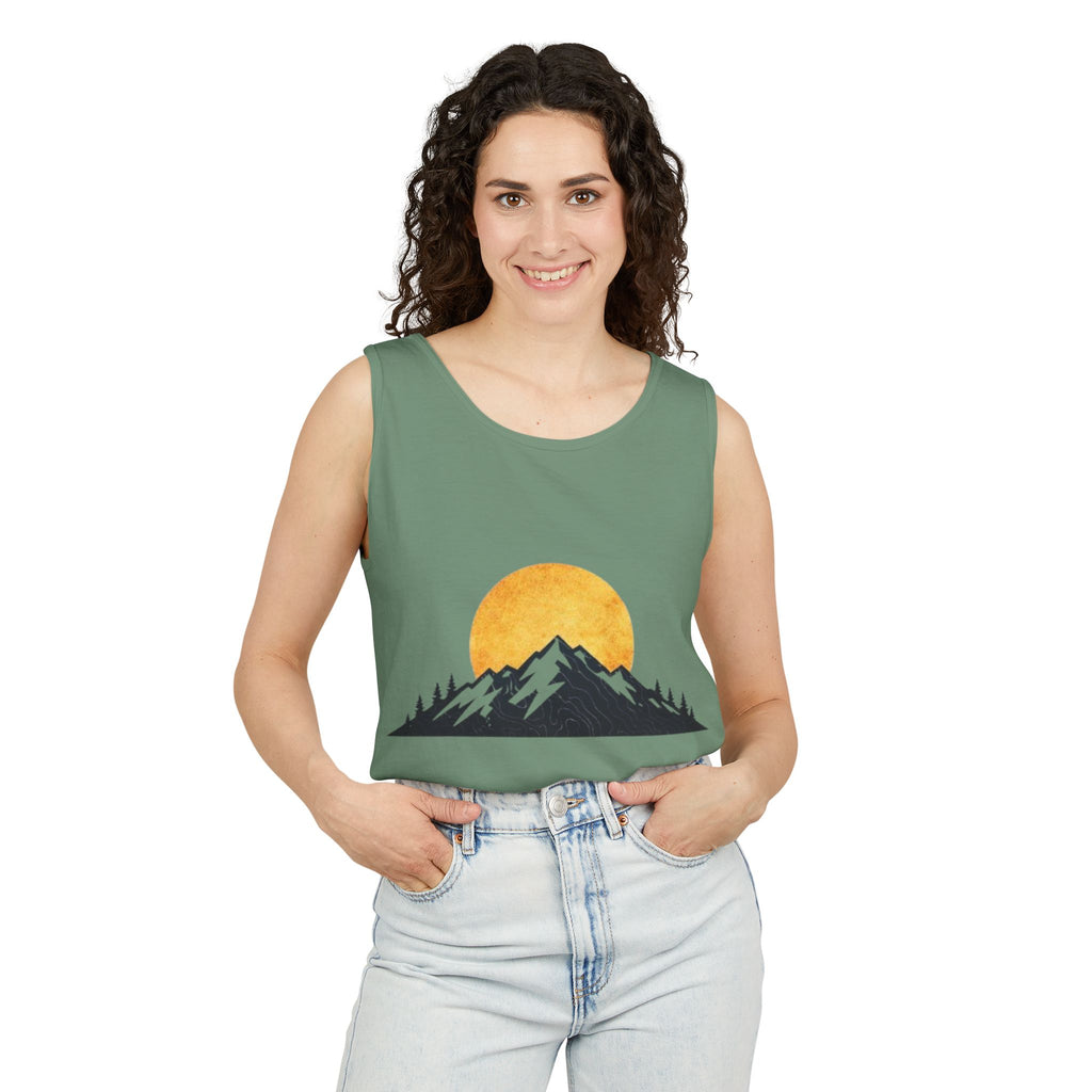 Moon & Mountain Tank | Mountain Landscape Graphic Tank Top