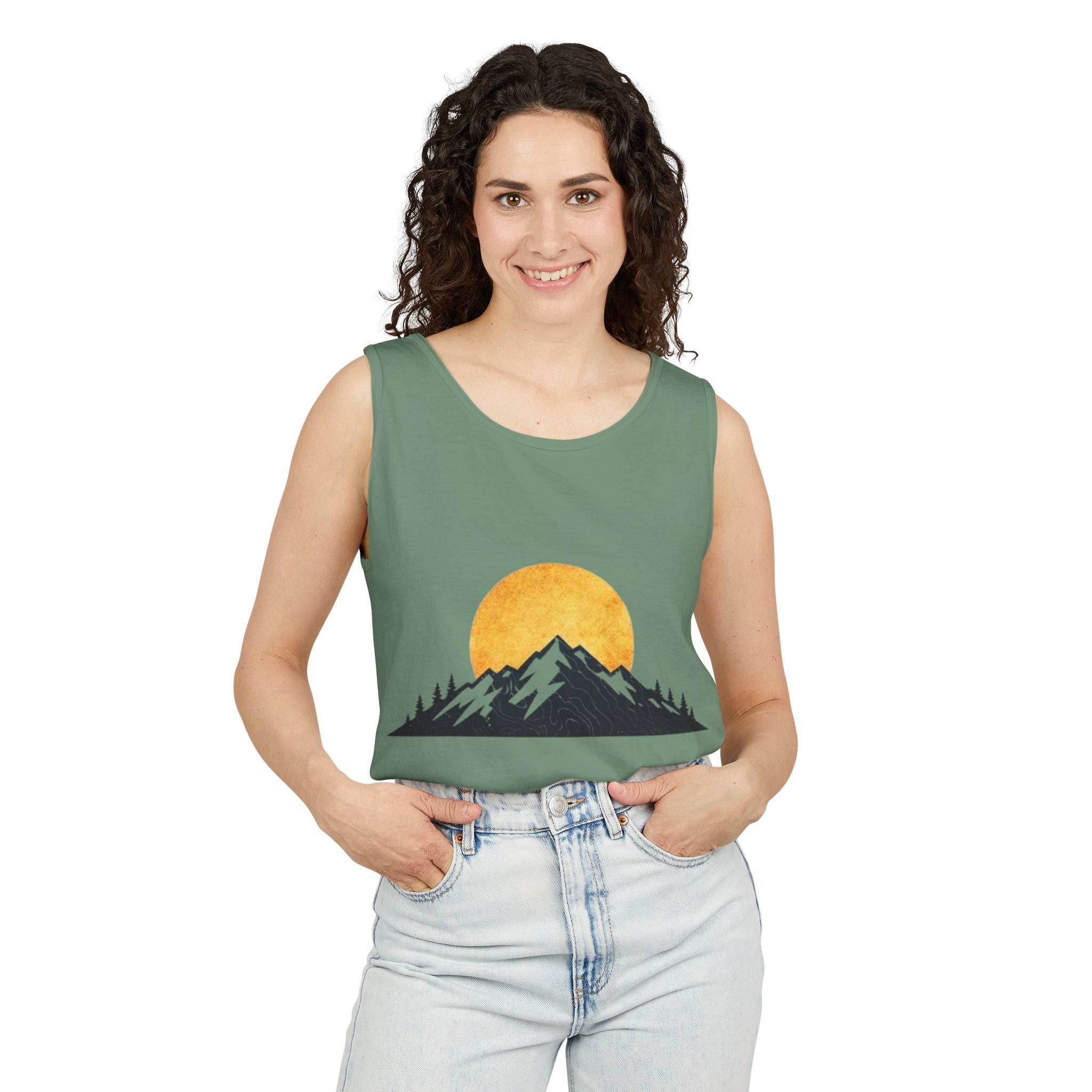 Moon & Mountain Tank | Mountain Landscape Graphic Tank Top