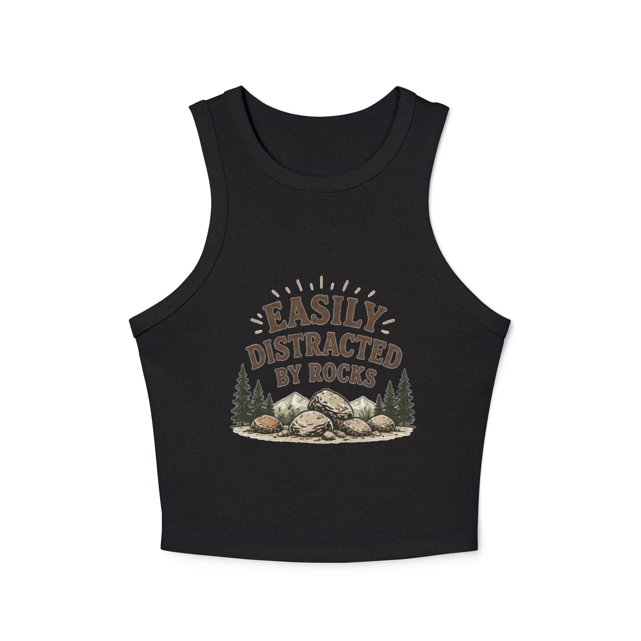 Easily Distracted by Rocks Racer Tank Top