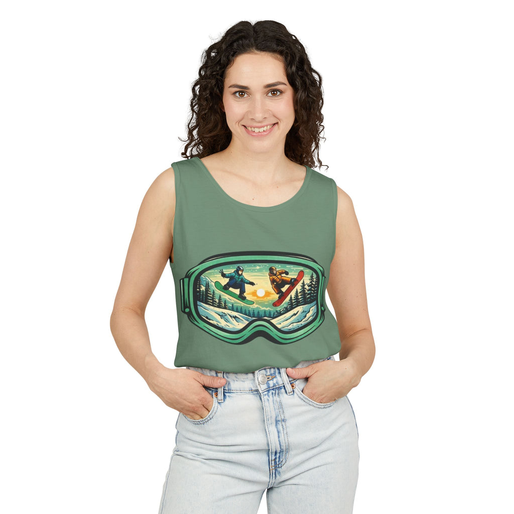 Snowboarding Mountain Goggles Tank Top