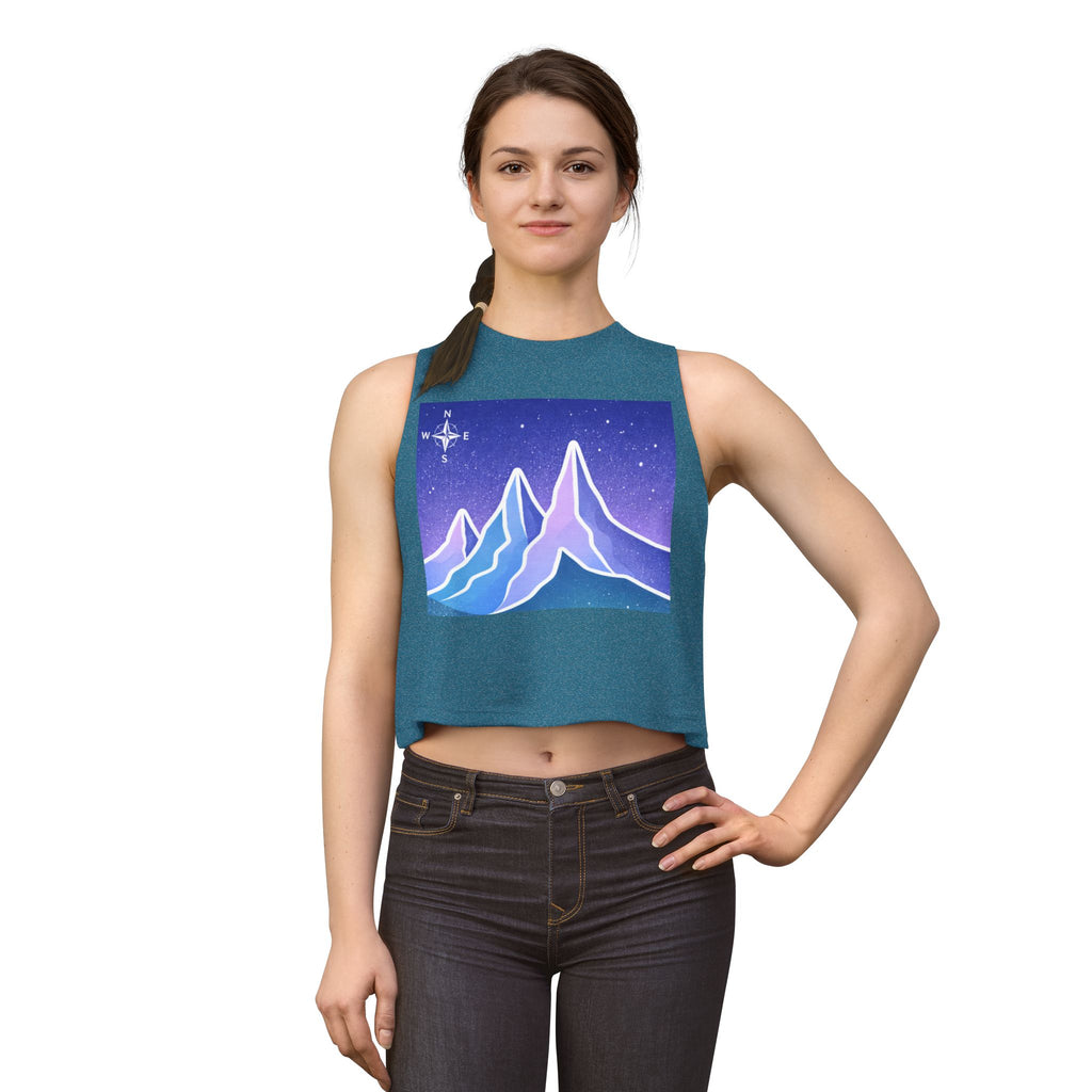 Women's Crop Top | Pastel Night Mountain Graphic Crop Top