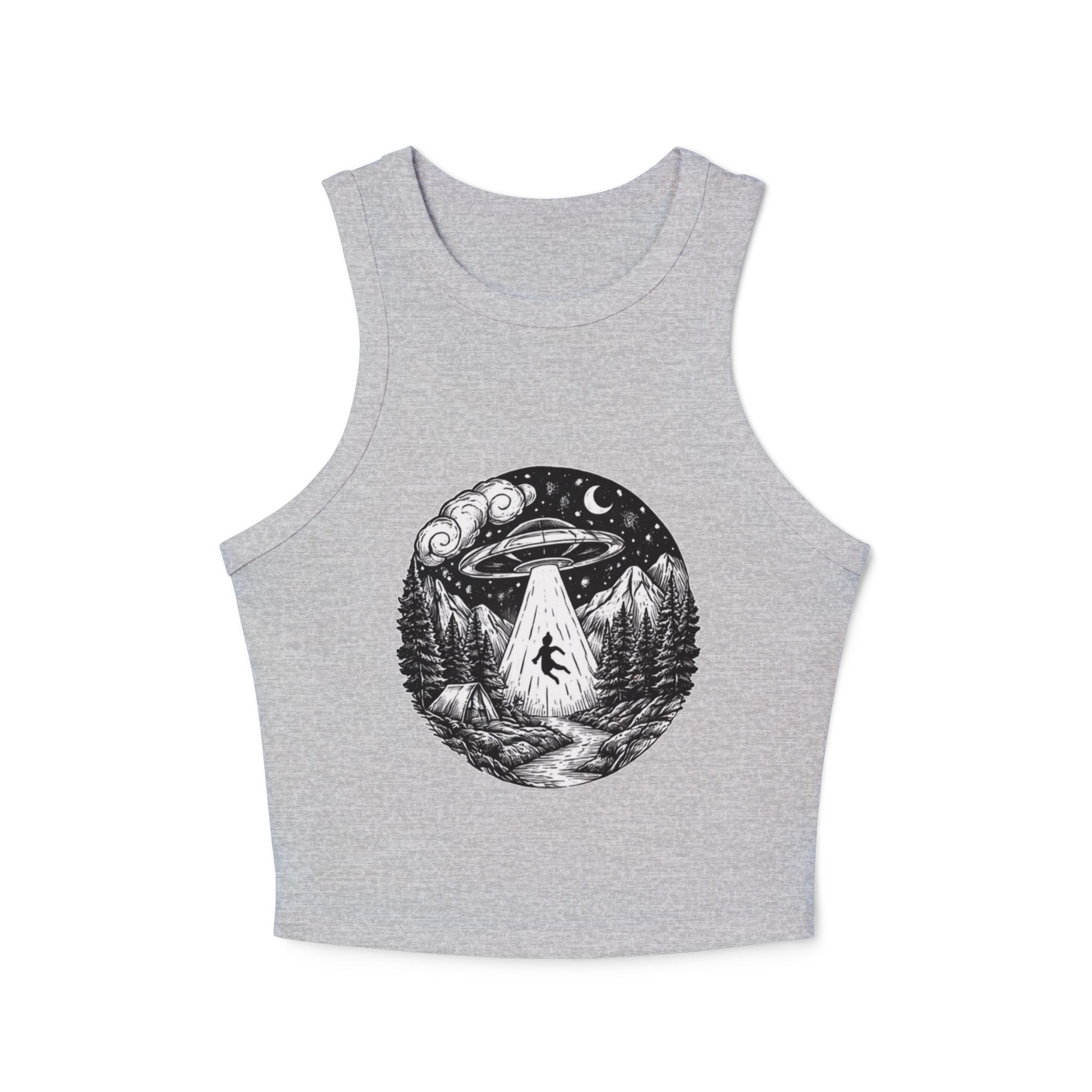 Alien Abduction UFO Racer Tank Top | Womens Micro Rib