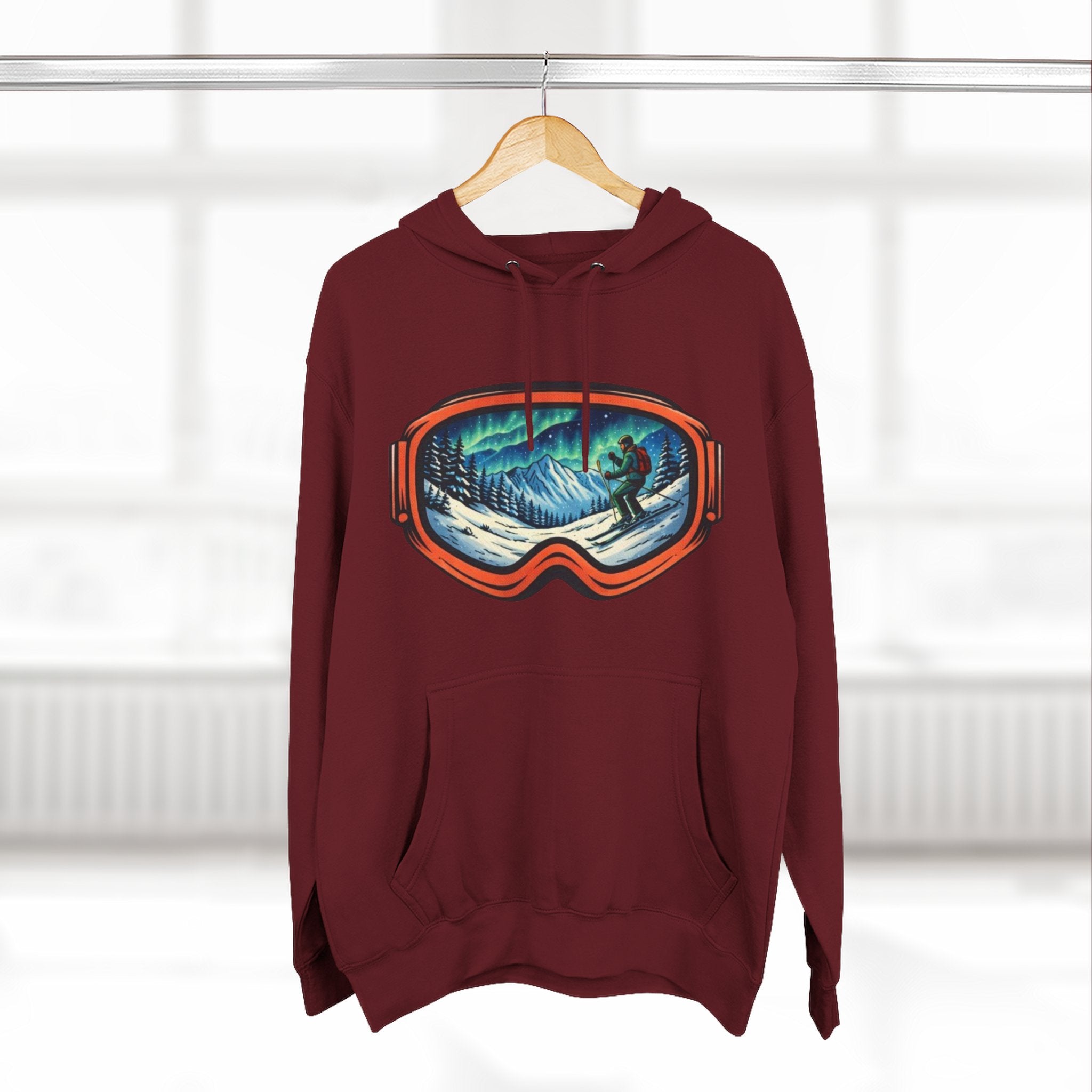 Ski Snowboard Goggles Graphic Hoodie — Mountain Rider Winter Pullover