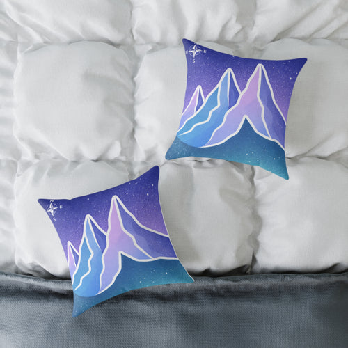 Celestial Mountain Pillow | Purple Night Sky Decorative Throw