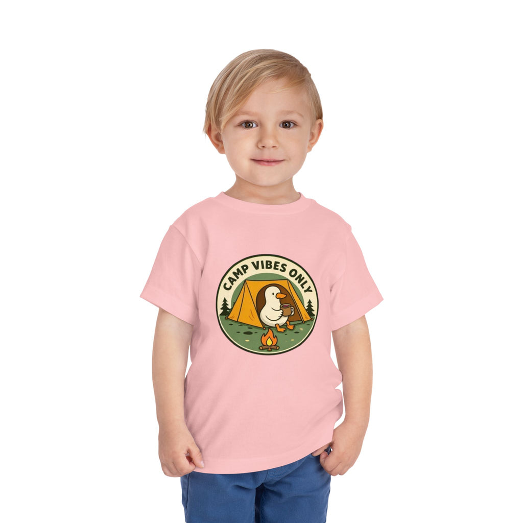 Camp Vibes Only Toddler Tee | Cute Camping Duck Graphic Shirt