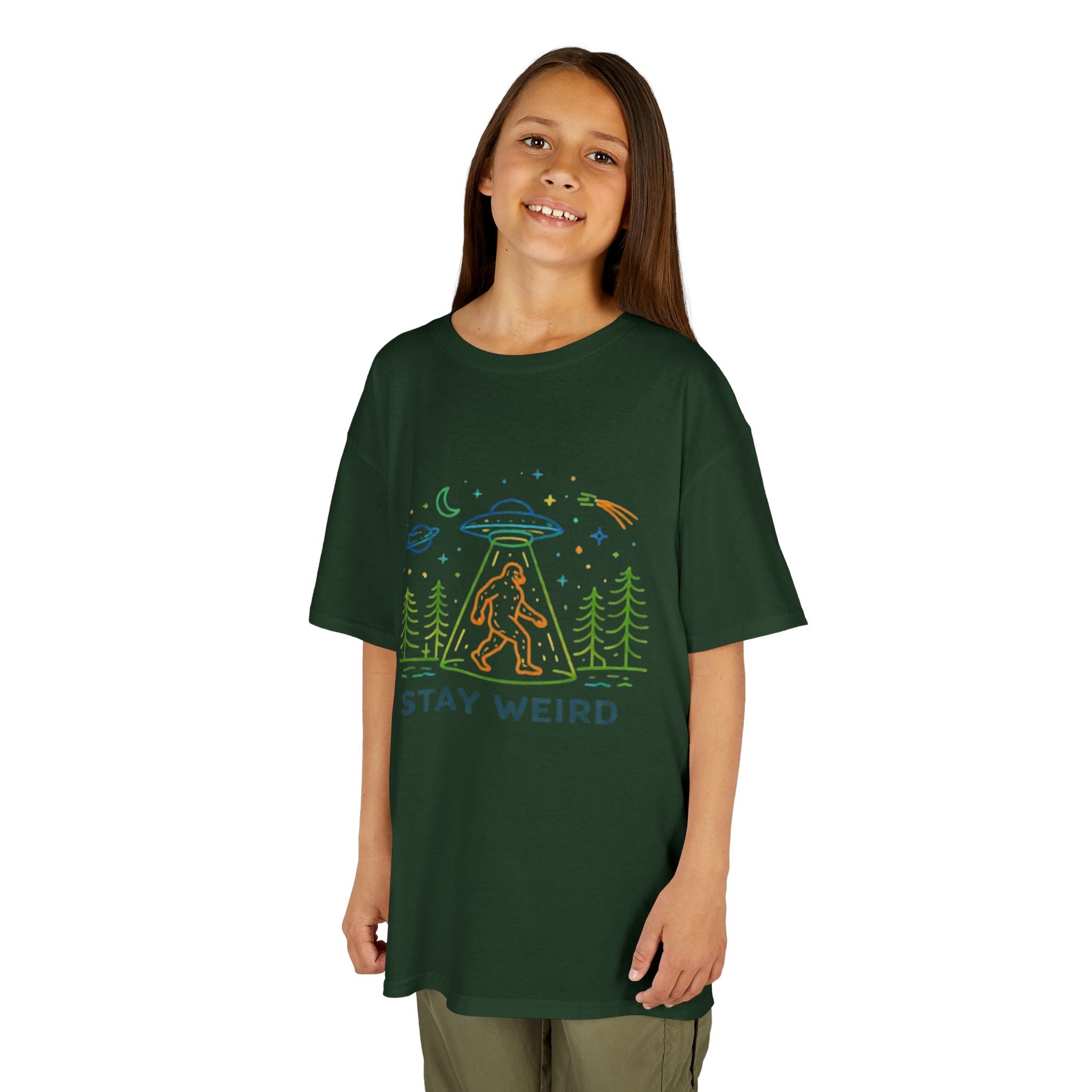 Kids Tee | Stay Weird Alien Bigfoot Graphic T-Shirt