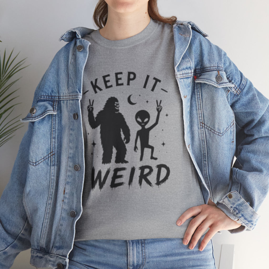 Keep It Weird Tee | Bigfoot & Alien Graphic T-Shirt