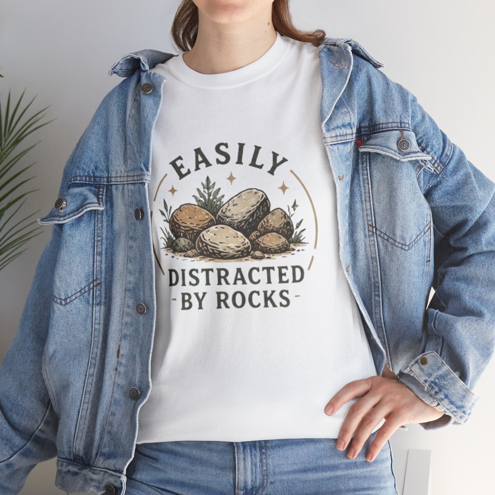 Easily Distracted by Rocks T-Shirt | Funny Nature Lover Tee