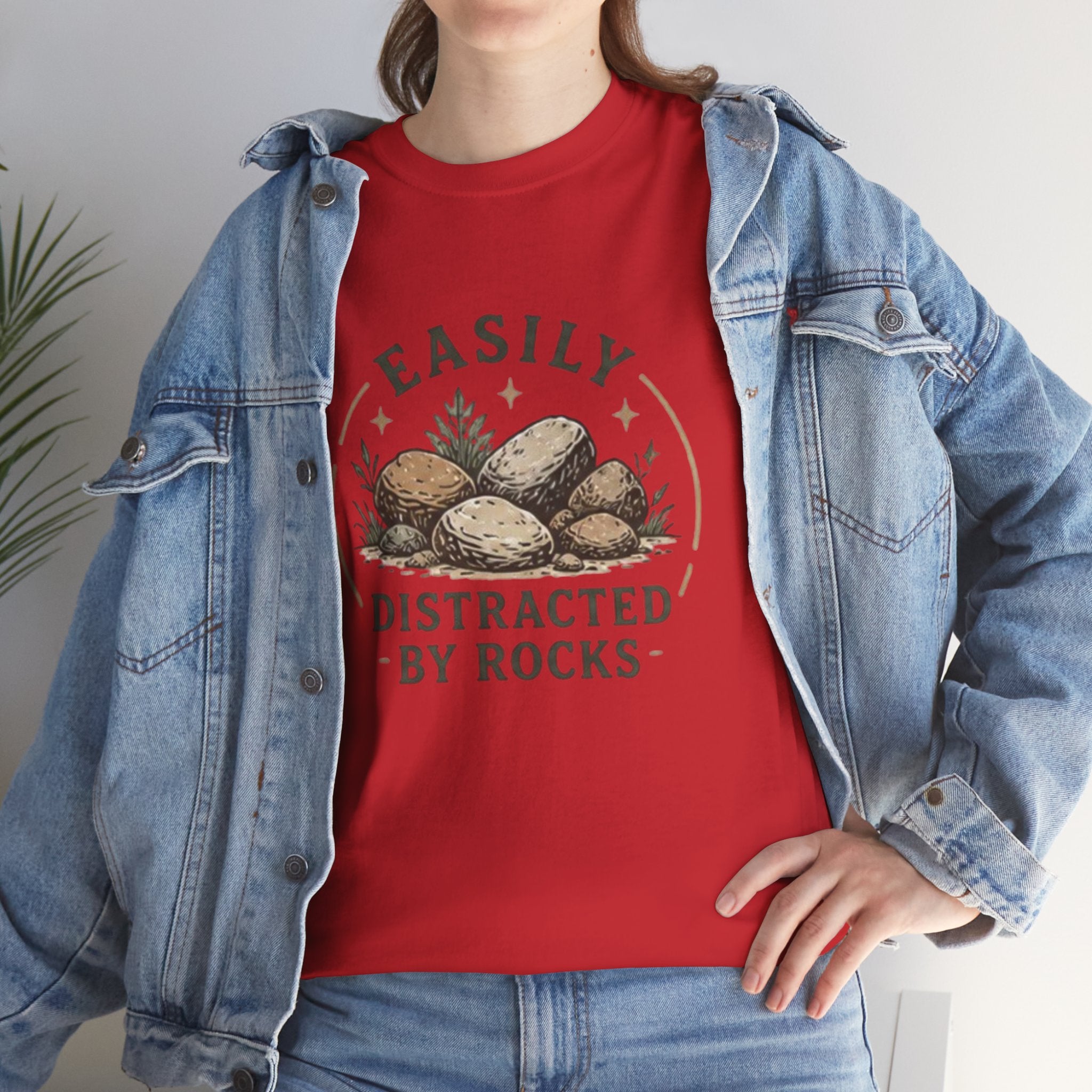 Easily Distracted by Rocks T-Shirt | Funny Nature Lover Tee
