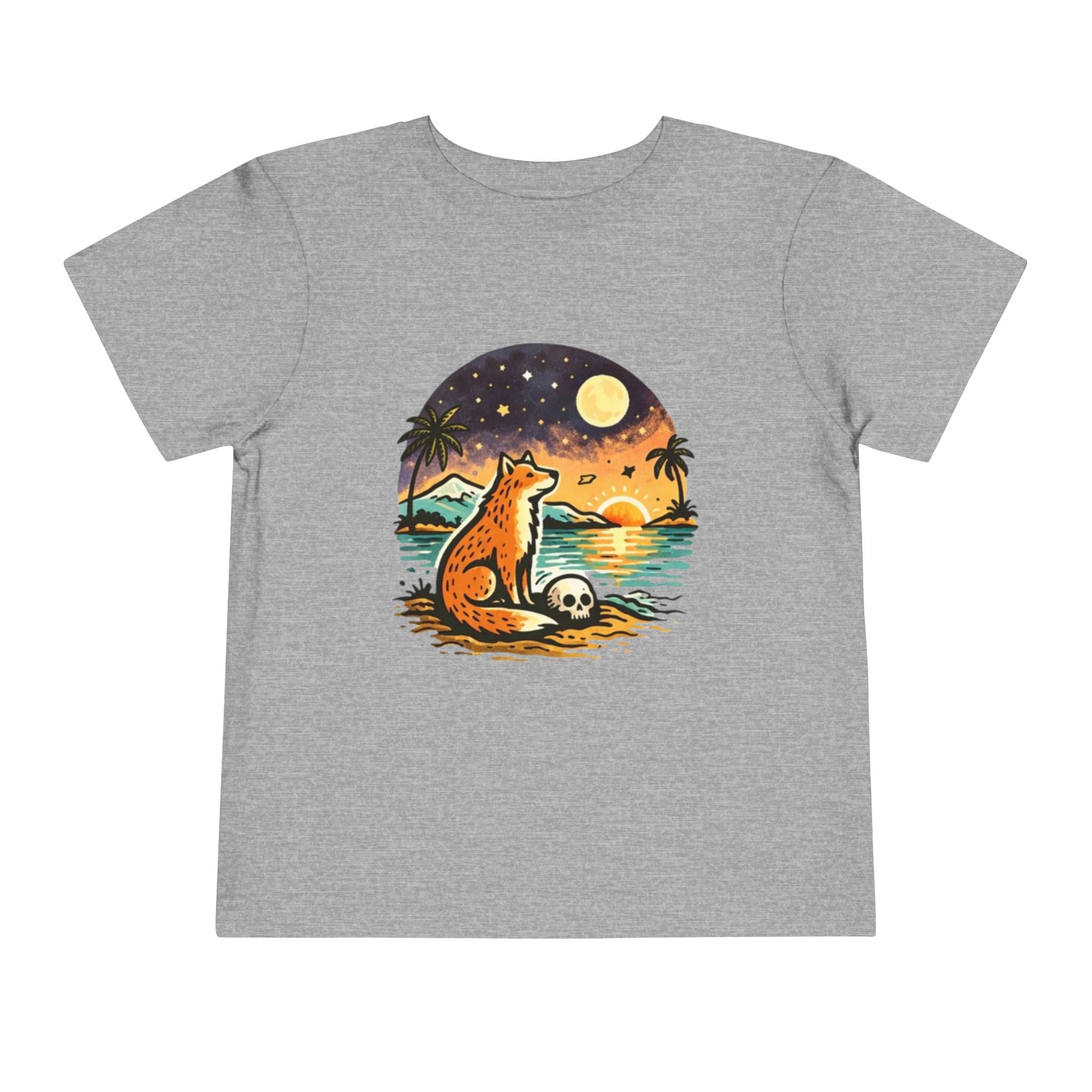 Toddler Tee | Fox Watching Sunset Beach Illustration