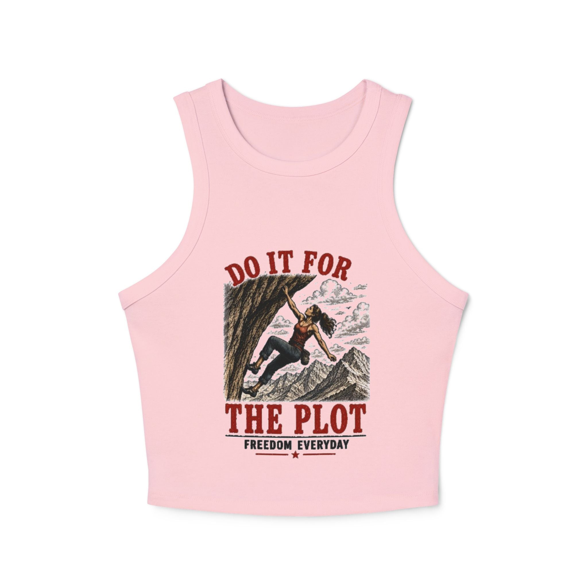 Do It For The Plot Racer Tank Top | Vintage Climber Graphic